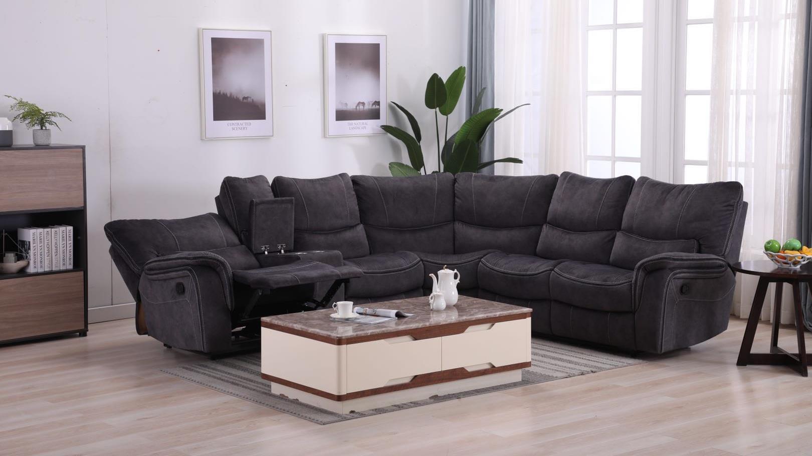 Fallon Charcoal Gray 3 Pc Sectional Living Collection