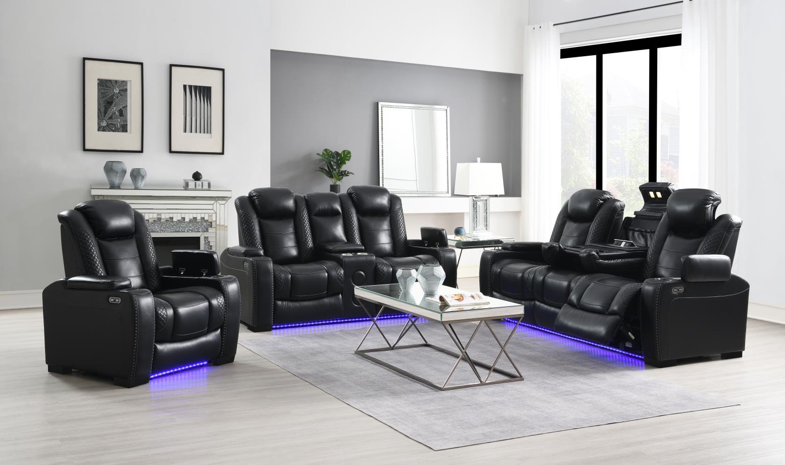 Hunnley Black Power Reclining Living Collection
