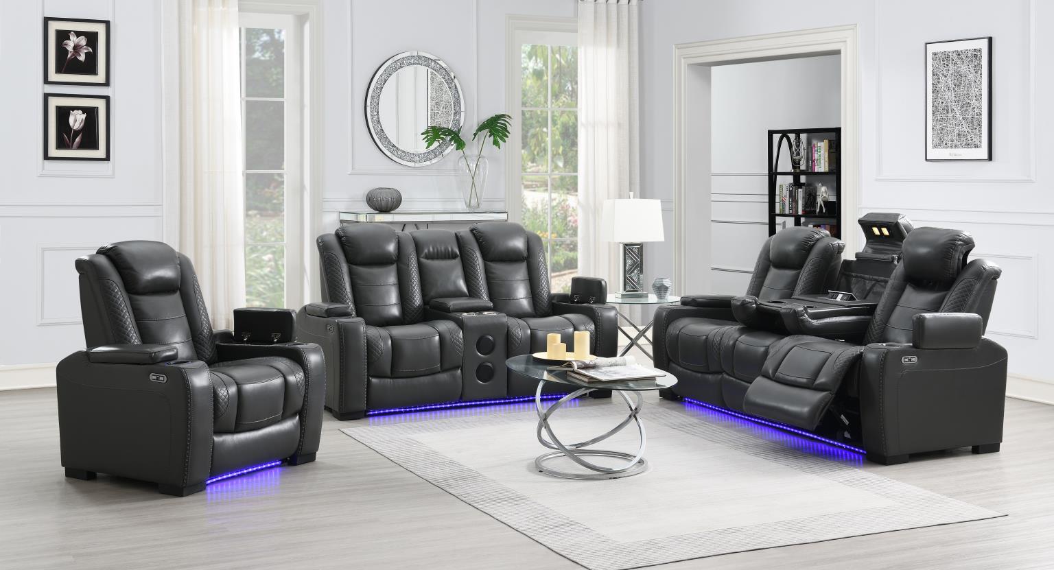 Hunnley Gray Power Reclining Living Collection