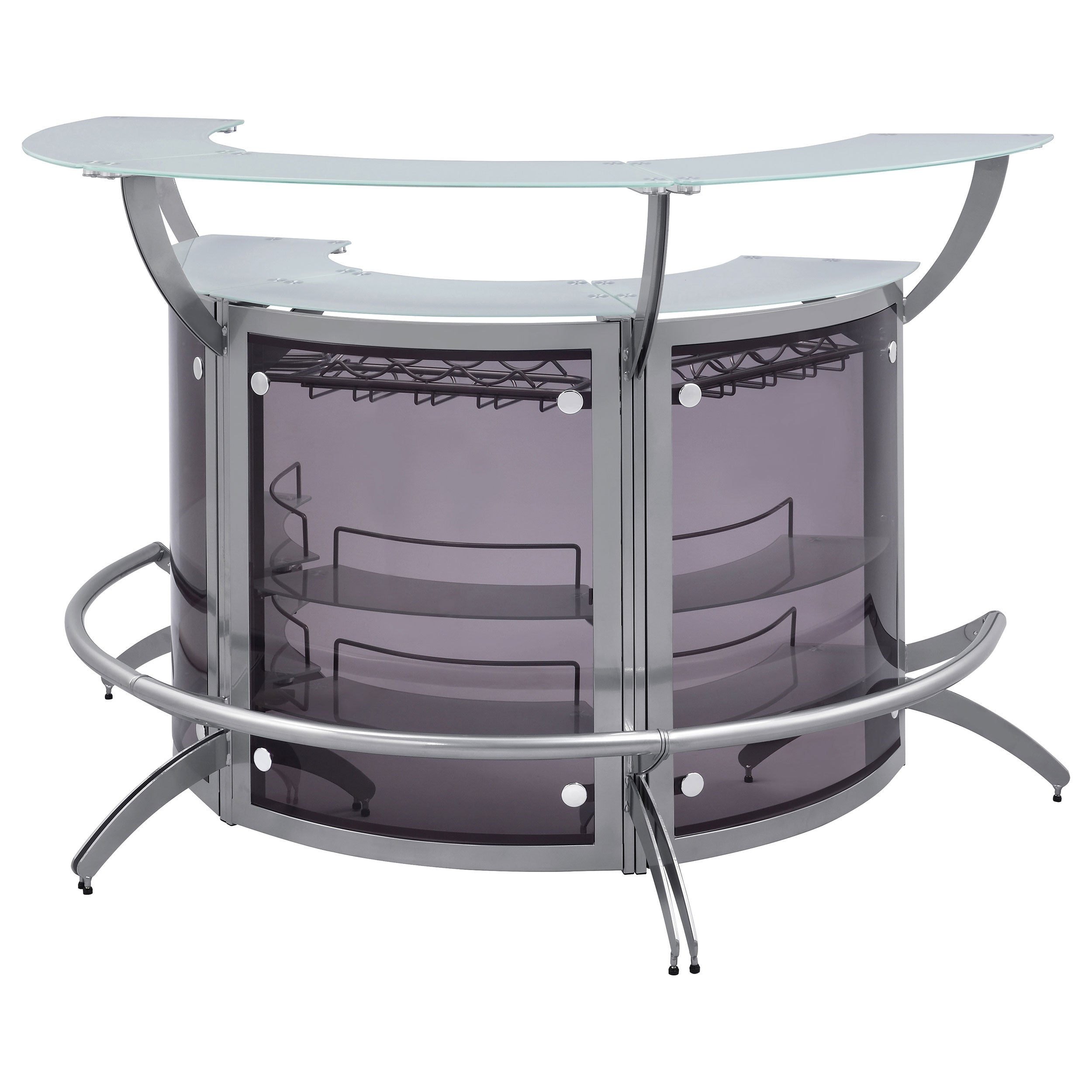 Dallas  Curved Freestanding Home Bar Cabinet Black