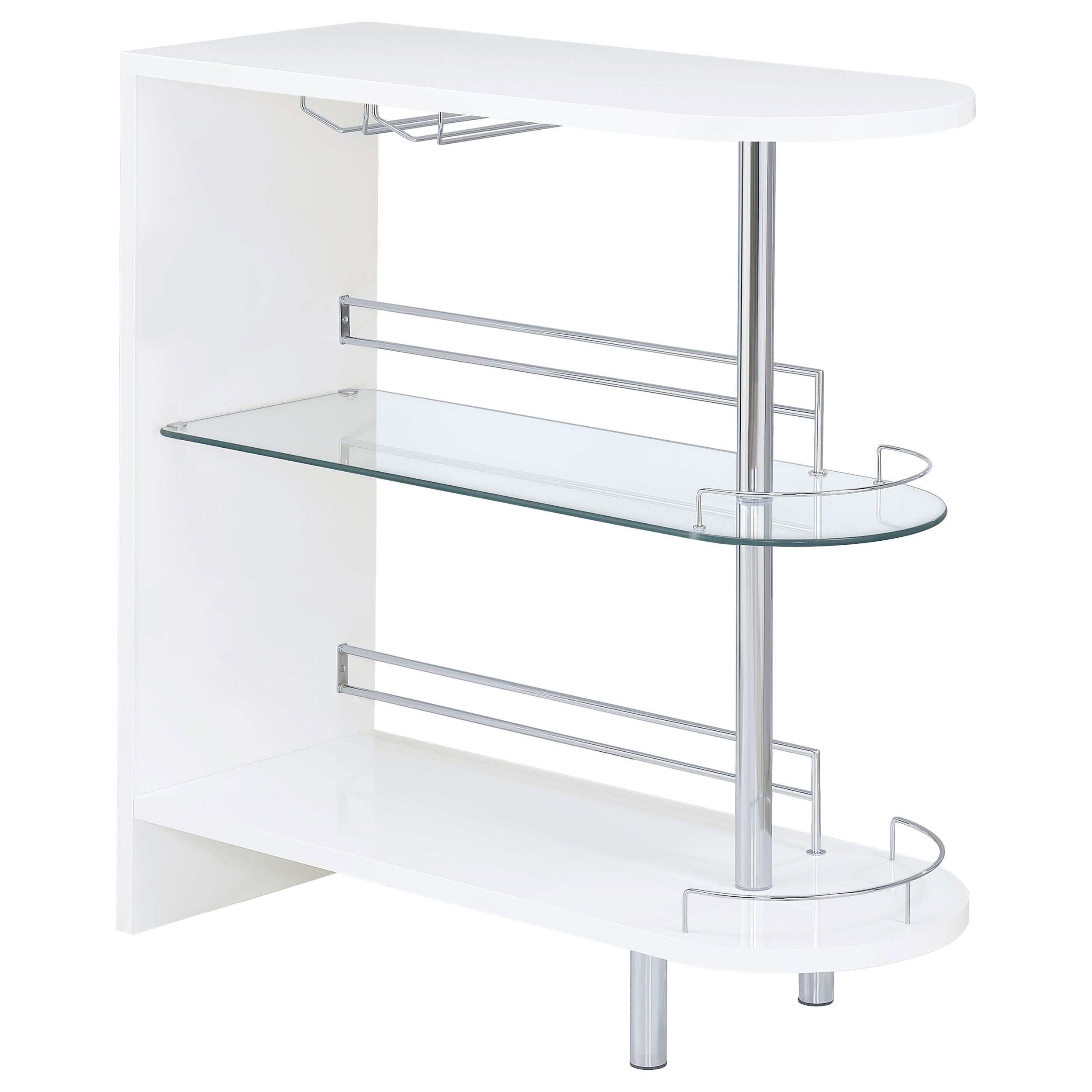 Adolfo Rectangular 2-tier Home Bar Table Black High Gloss