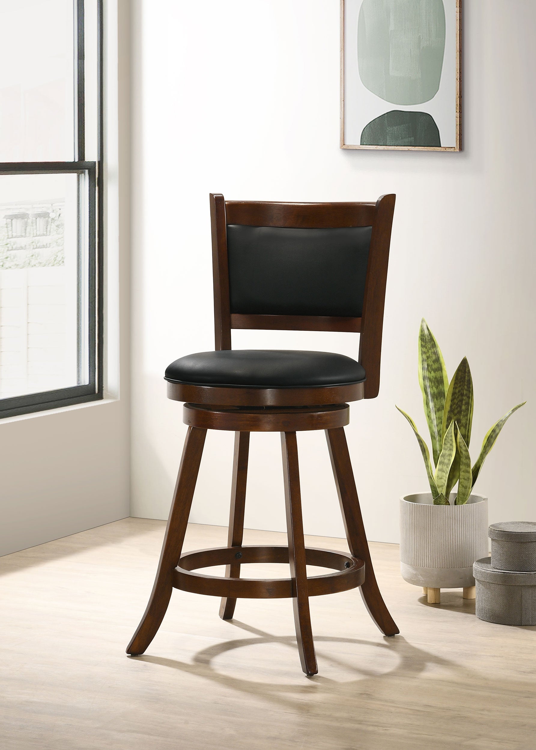 Broxton Upholstered Swivel Bar Chair Chestnut (Set of 2)
