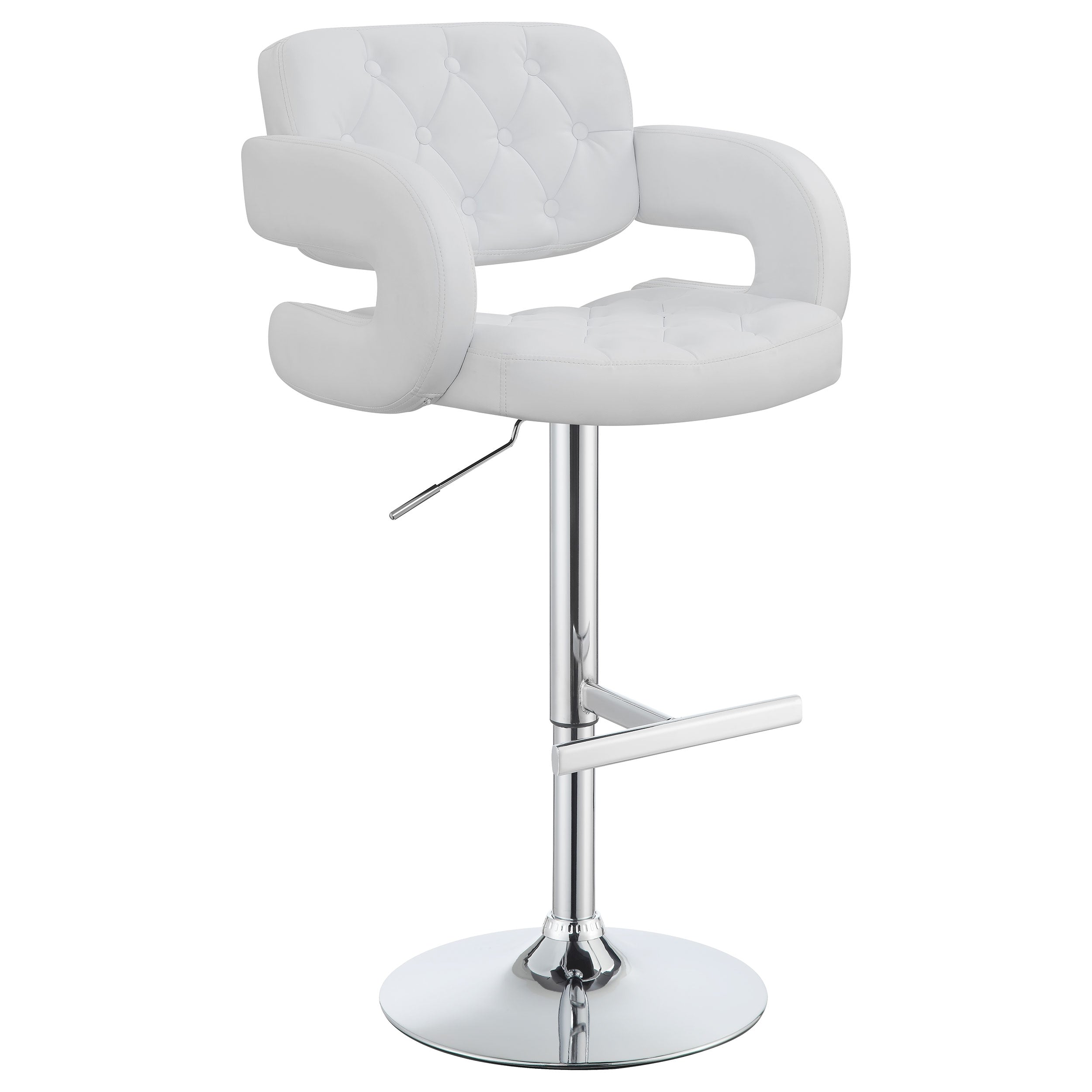 Brandi Adjustable Bar Stool Black / White and Chrome