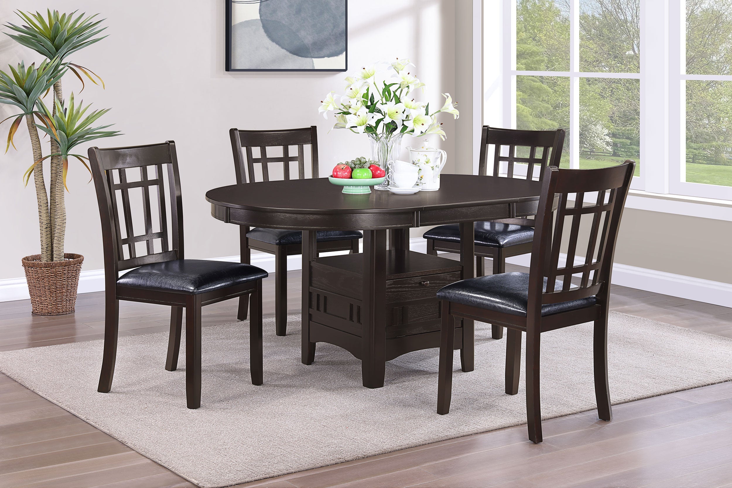 Lavon  Oval Counter Height Dining Set Light Chestnut