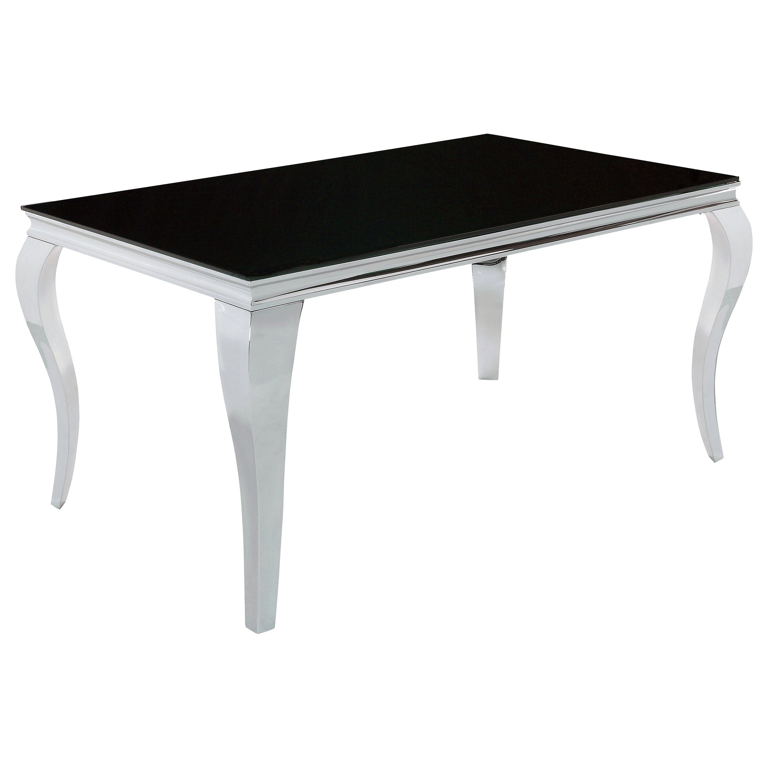Carone  61-inch Rectangular Black Glass Dining Set Black