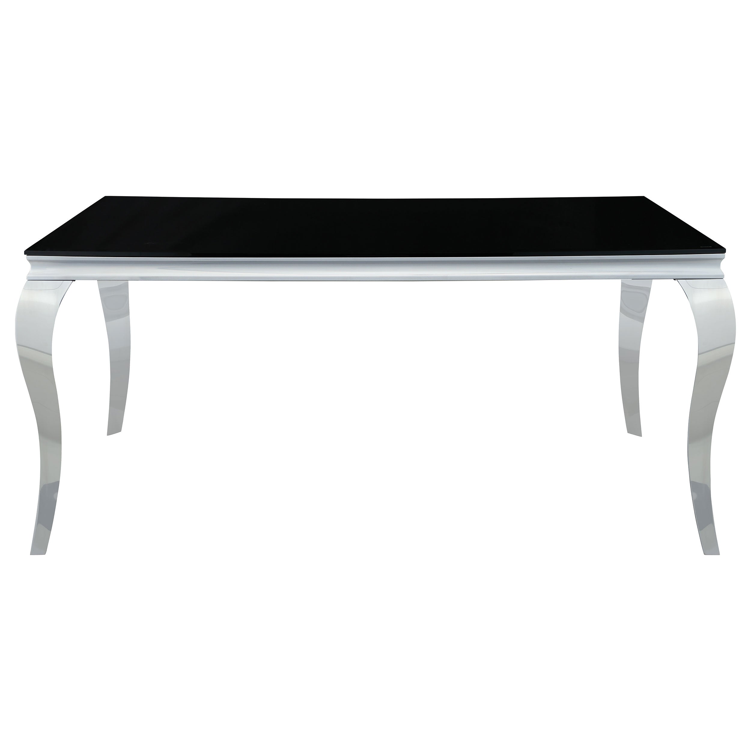 Carone  61-inch Rectangular Black Glass Dining Set Black