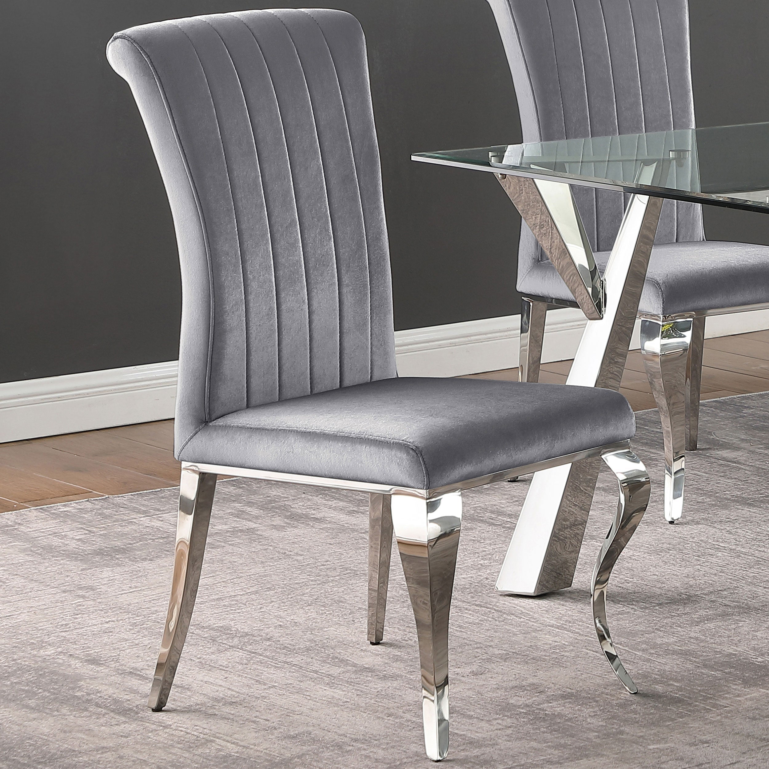 Betty Velvet Upholstered Dining Chair Ink Blue (Set of 4)