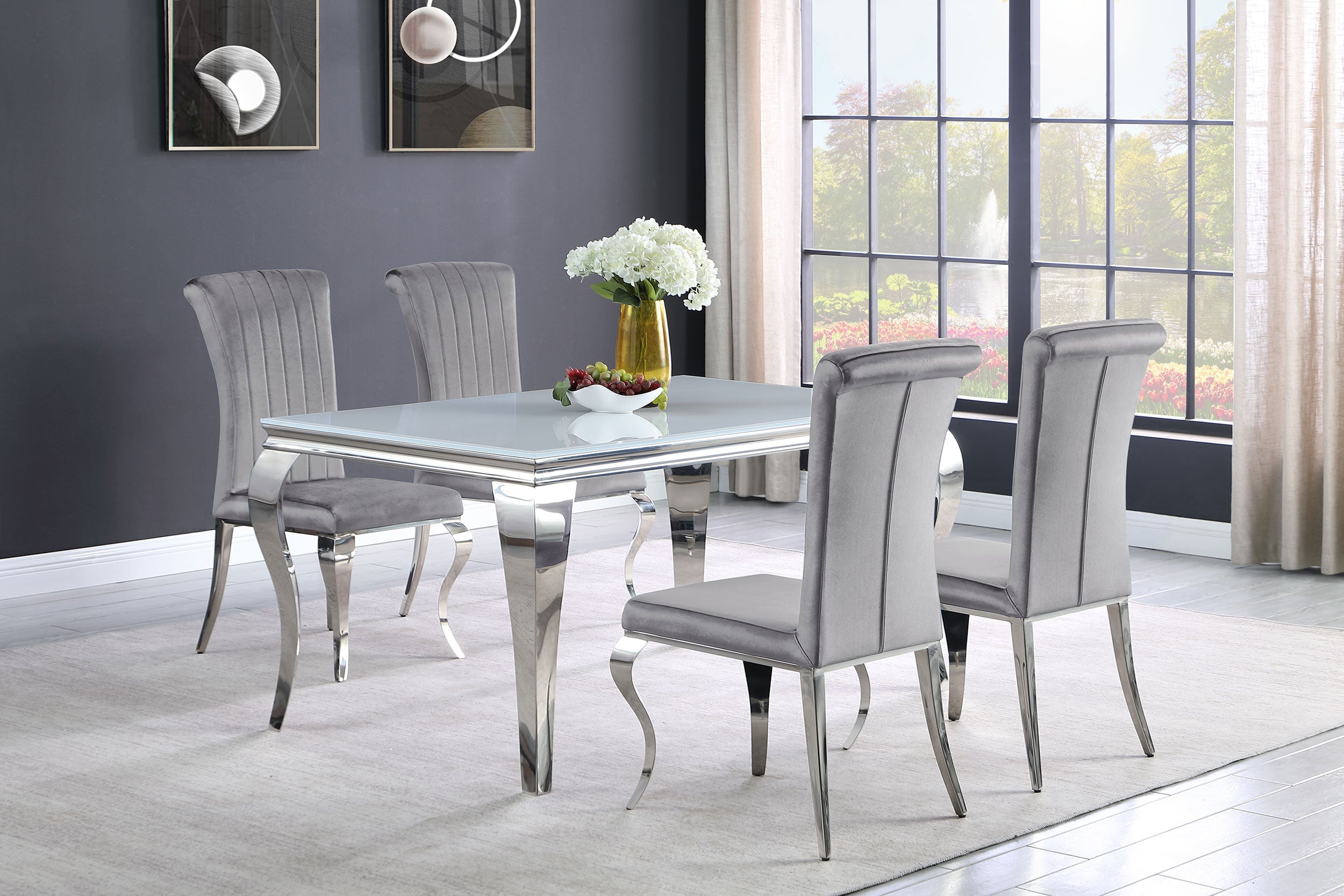 Betty Velvet Upholstered Dining Chair Ink Blue (Set of 4)