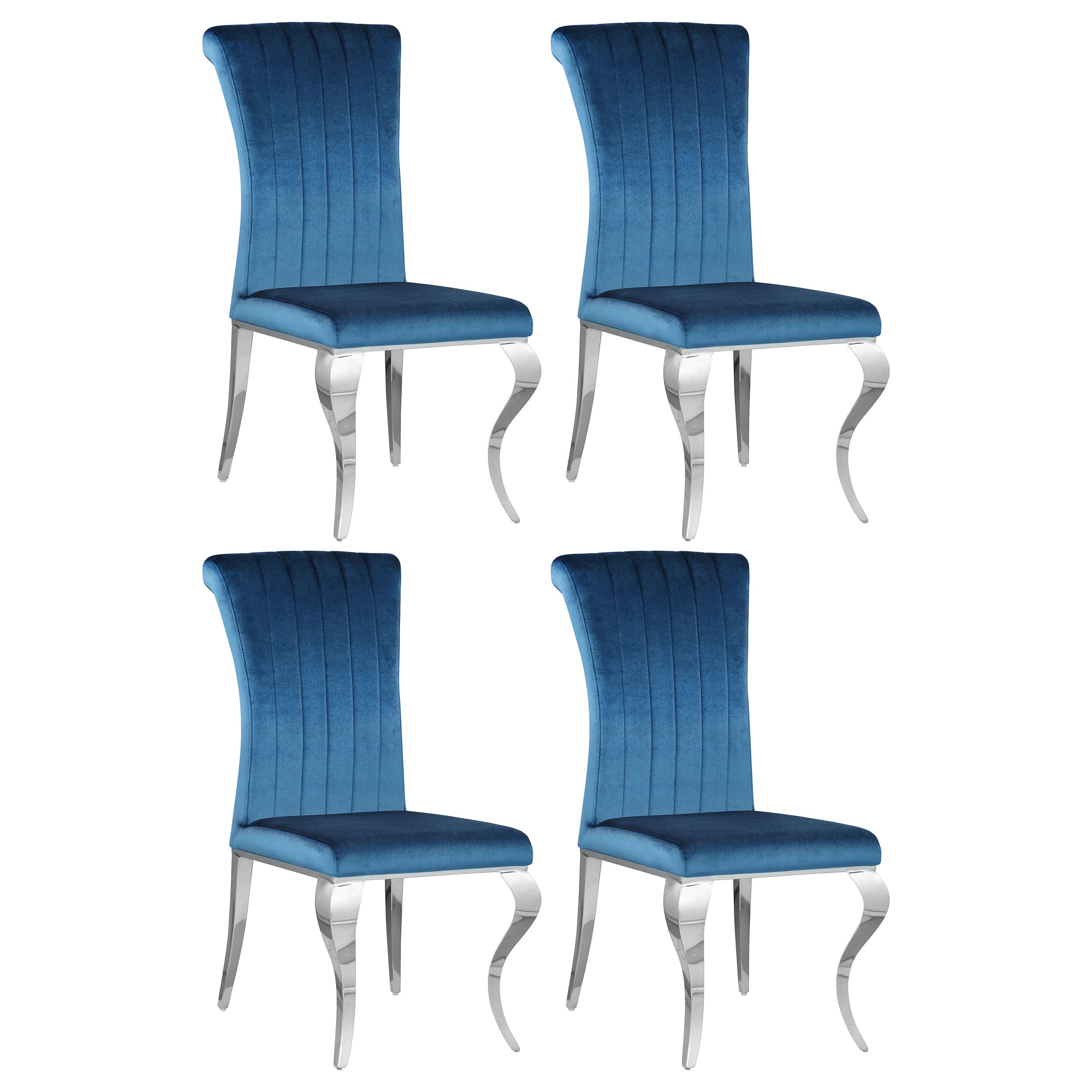 Betty Velvet Upholstered Dining Chair Ink Blue (Set of 4)