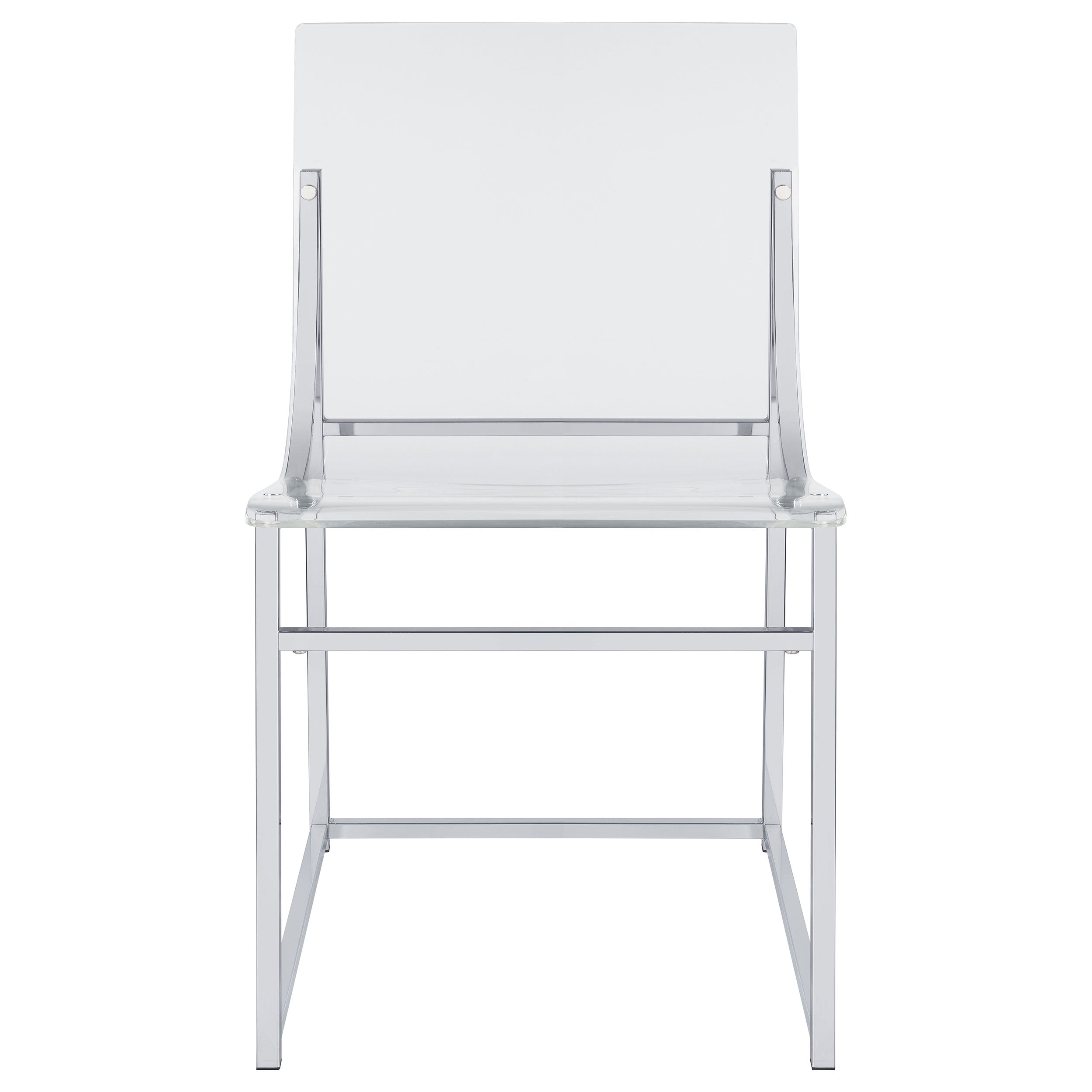 Keeling  Round Glass Top Acrylic Dining Set Chrome