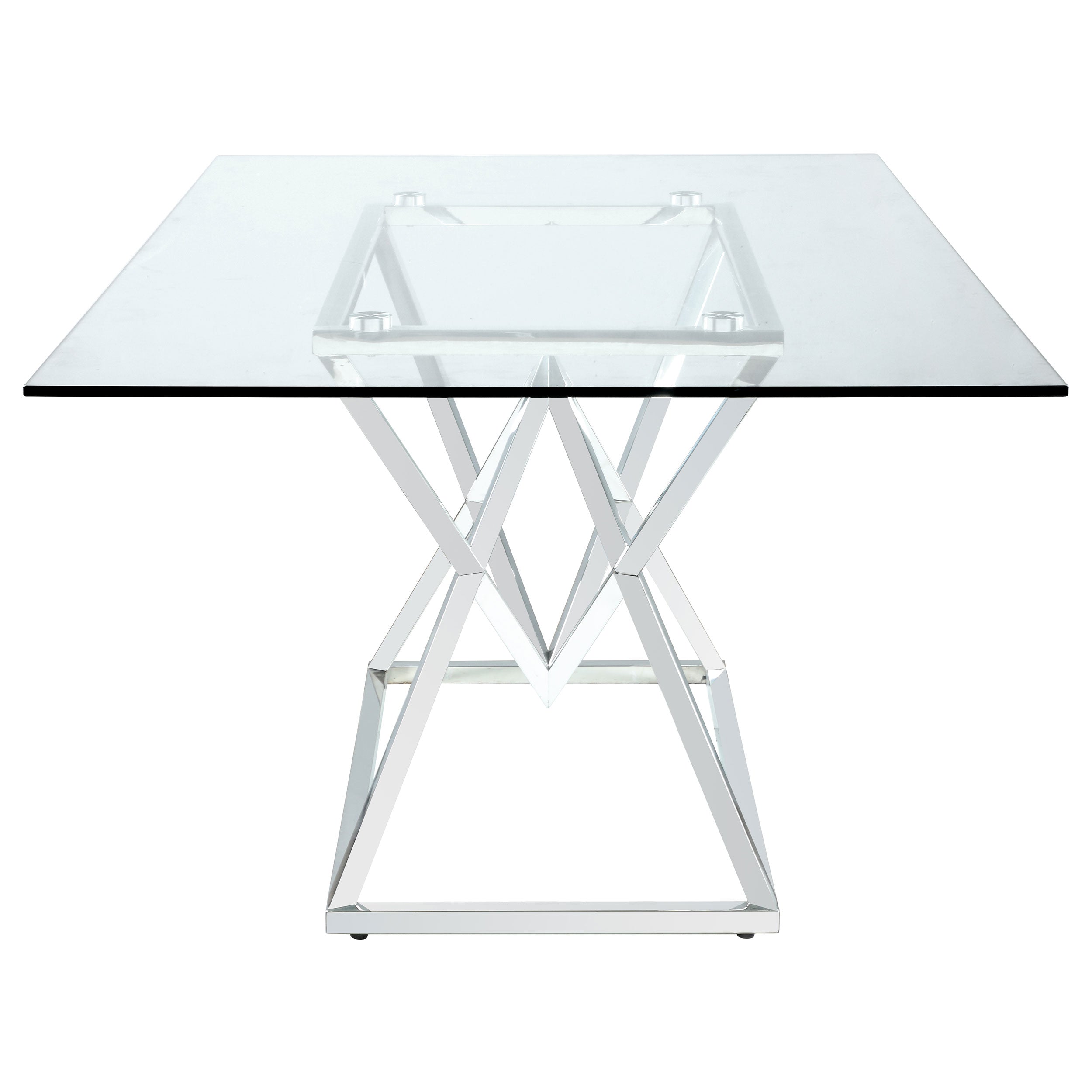 Beaufort  Rectangular Dining Set Chrome and Grey