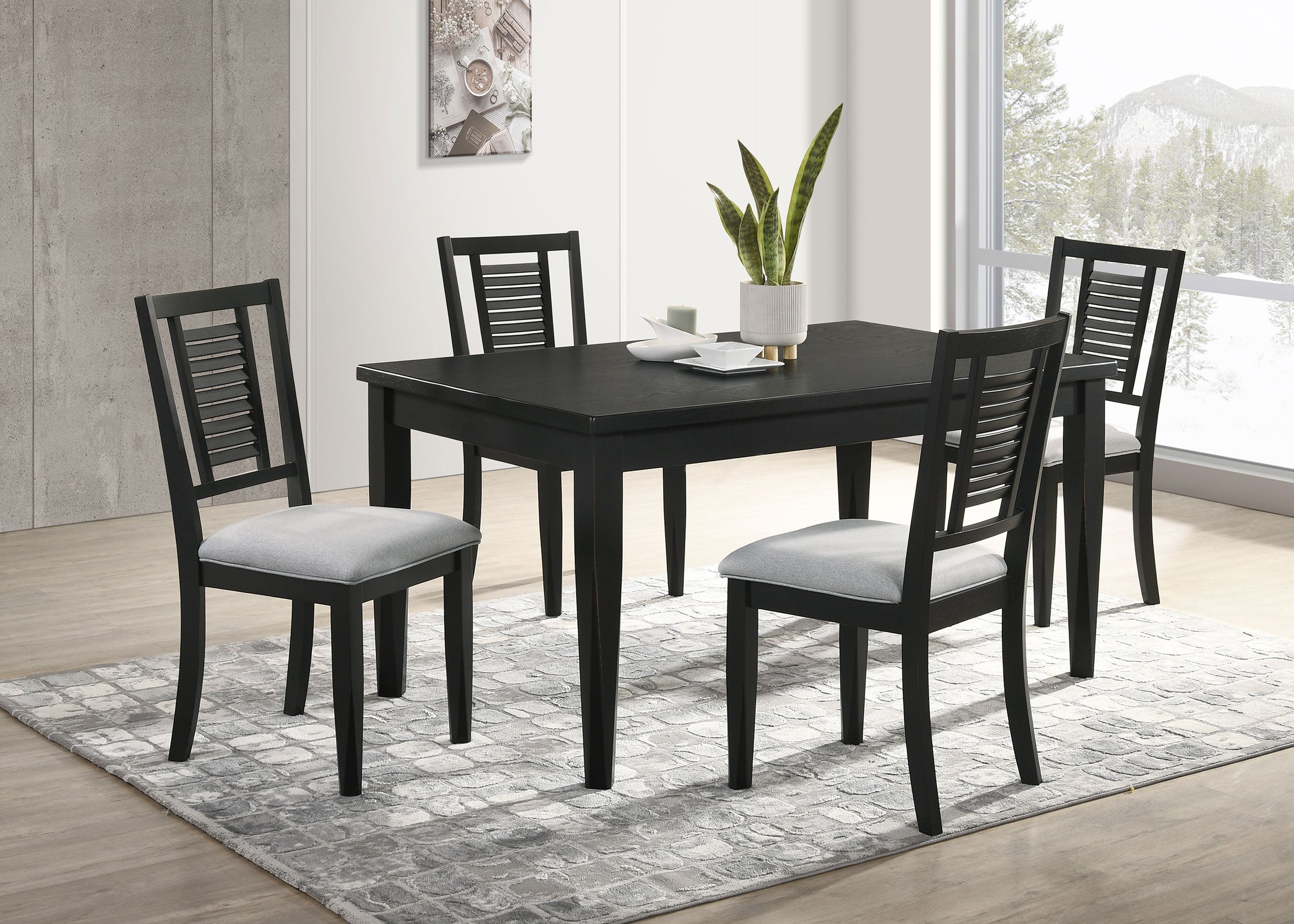 Appleton Rectangular Dining Set Distressed White