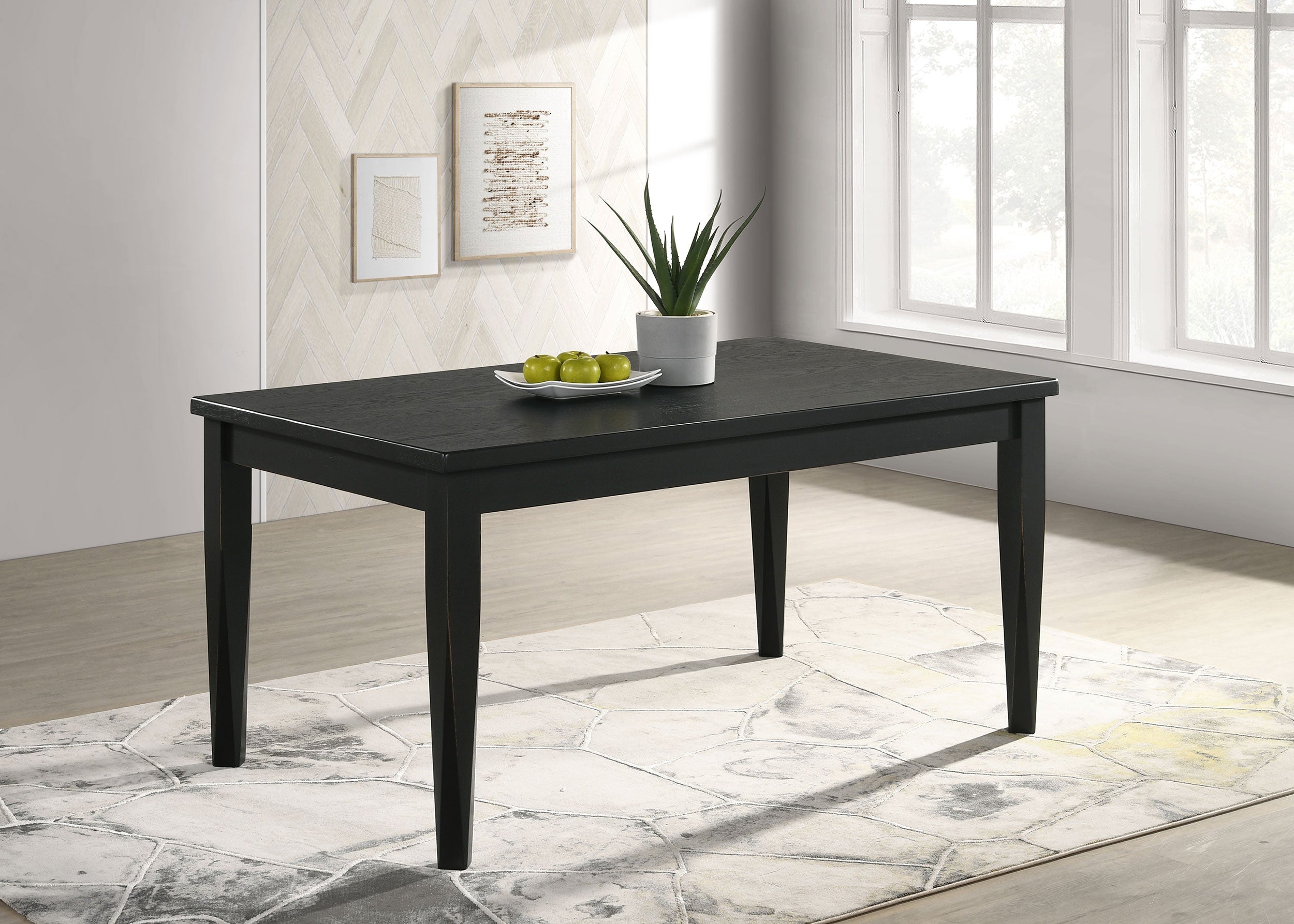 Appleton Rectangular 59-inch Dining Table Brown Brushed