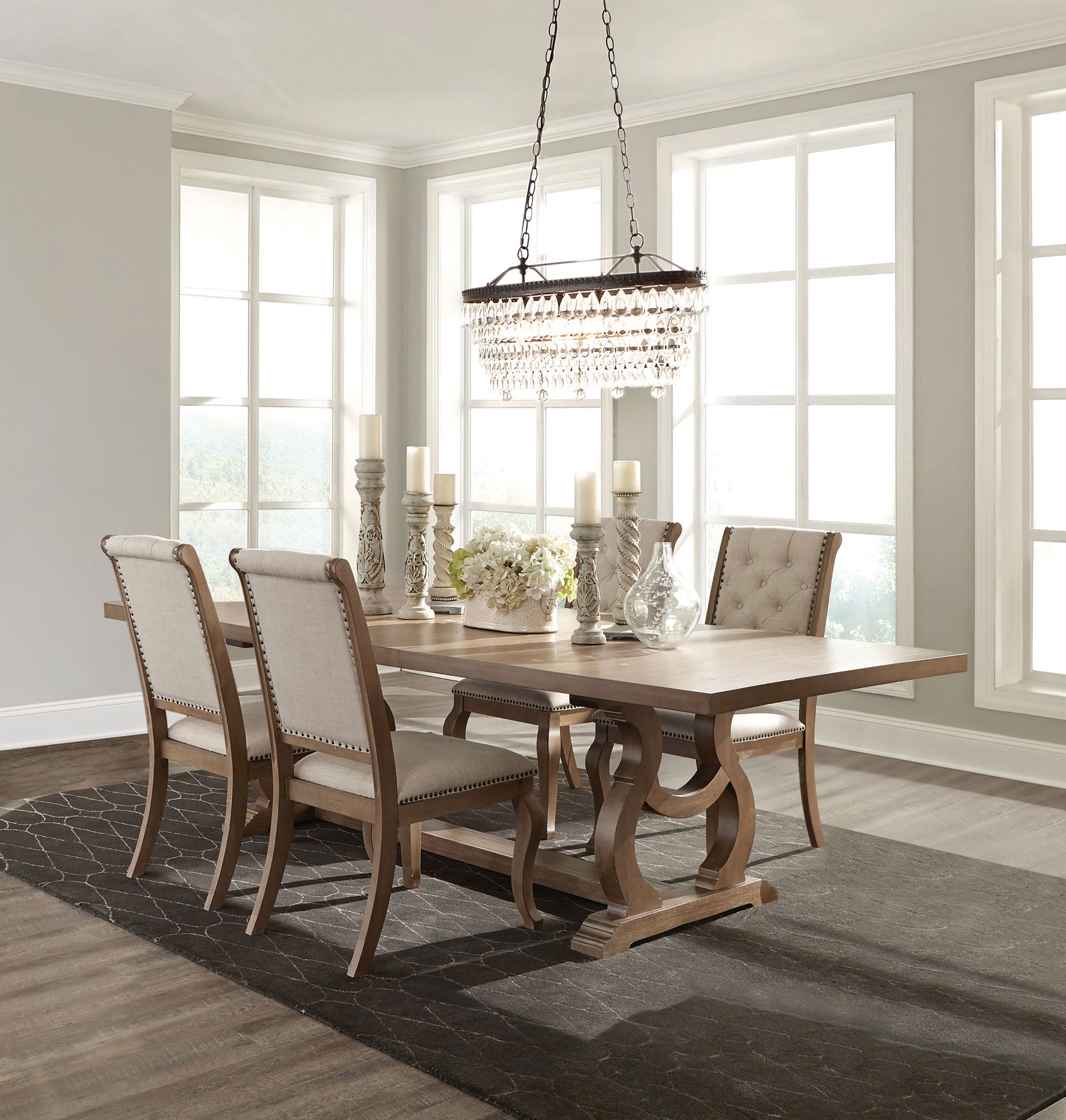 Brockway  Extension Leaf Dining Set Antique Java