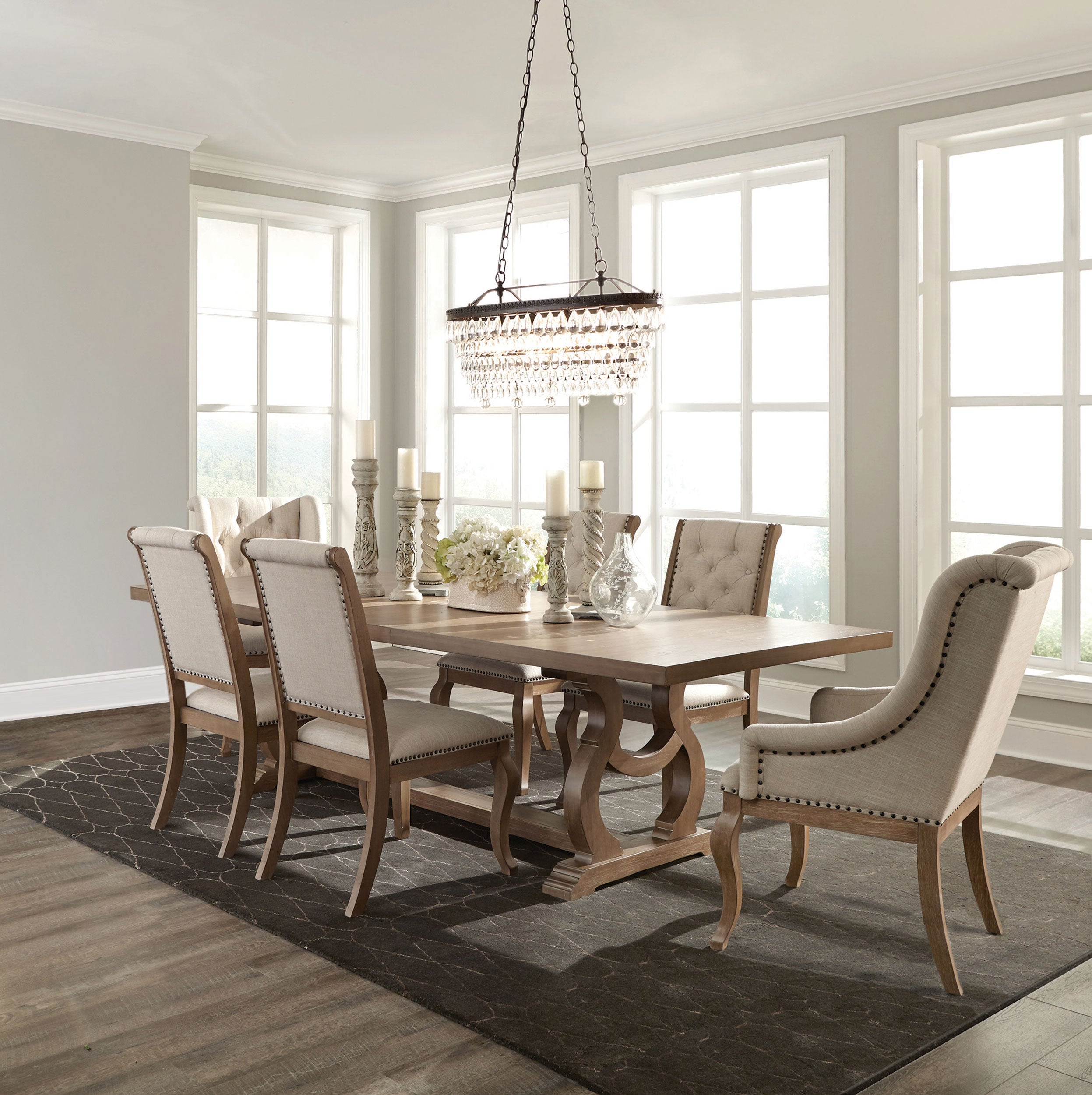 Brockway  Extension Leaf Dining Set Antique Java