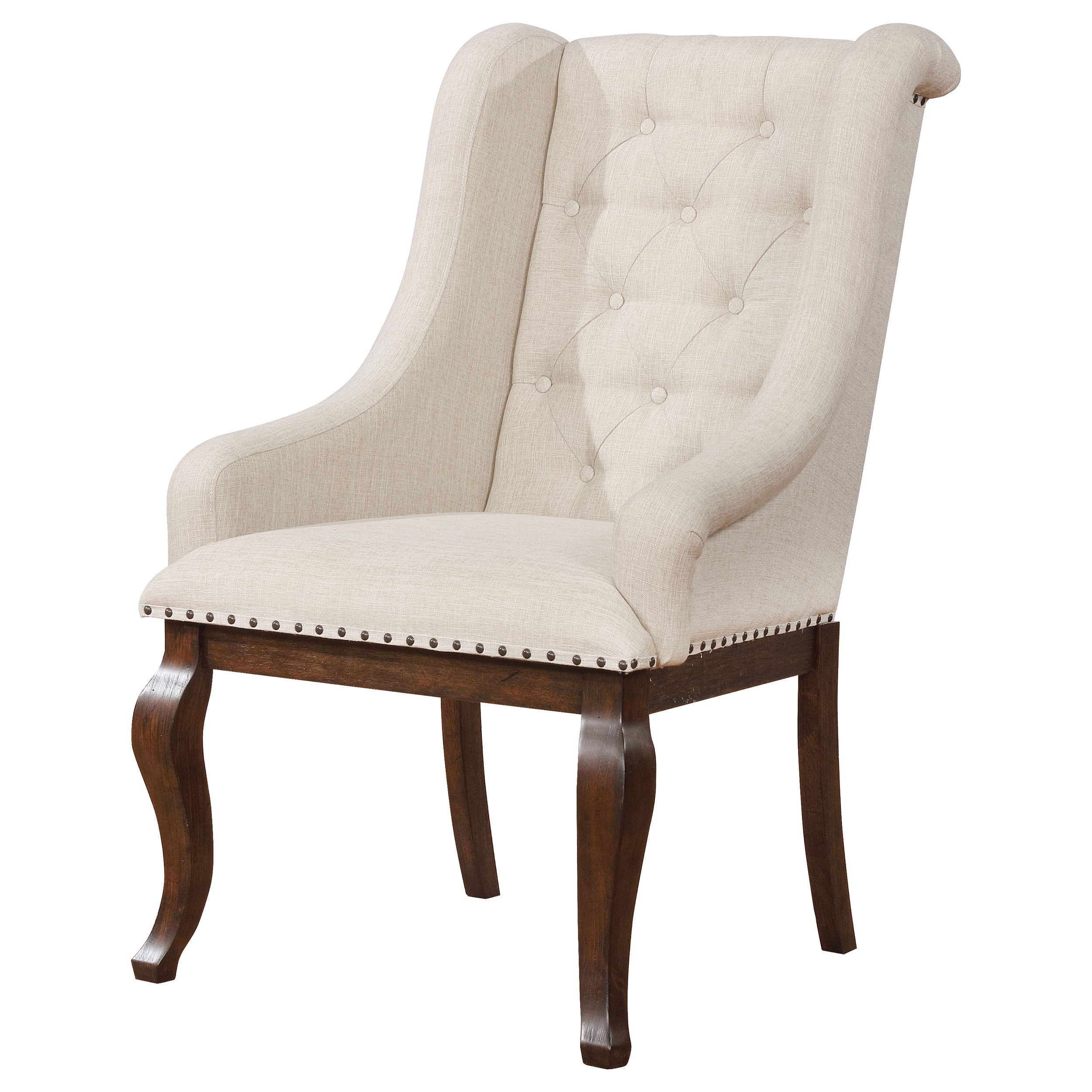 Brockway Upholstered Arm Chair Barley Brown (Set of 2)