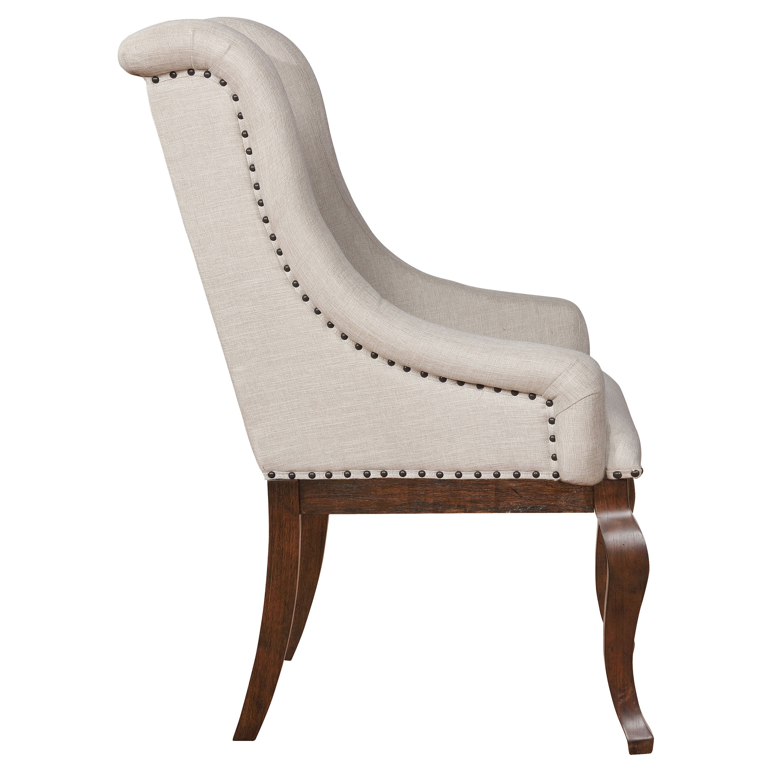 Brockway Upholstered Arm Chair Barley Brown (Set of 2)