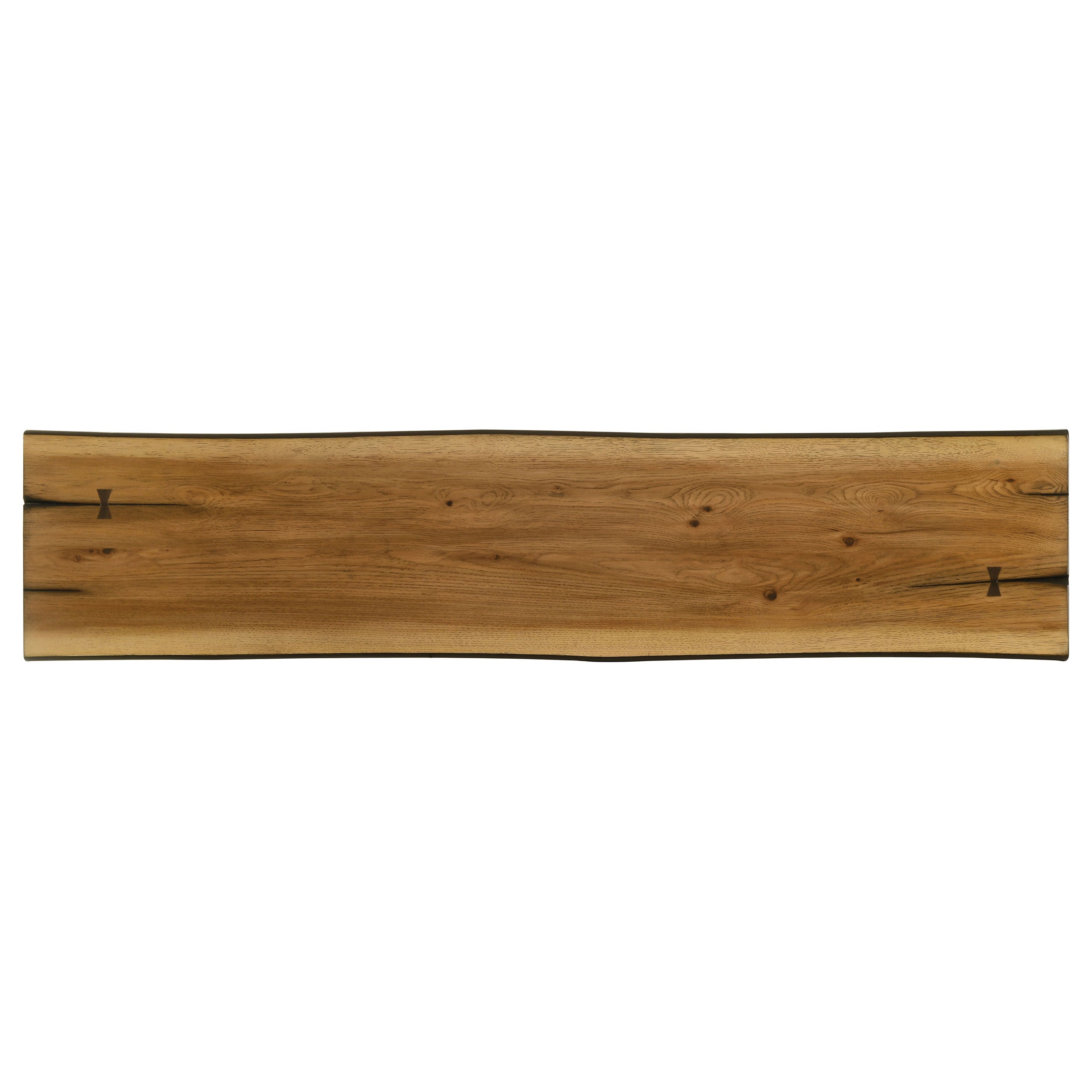 Bexley Wood Dining Bench Natural Honey and Smokey Black