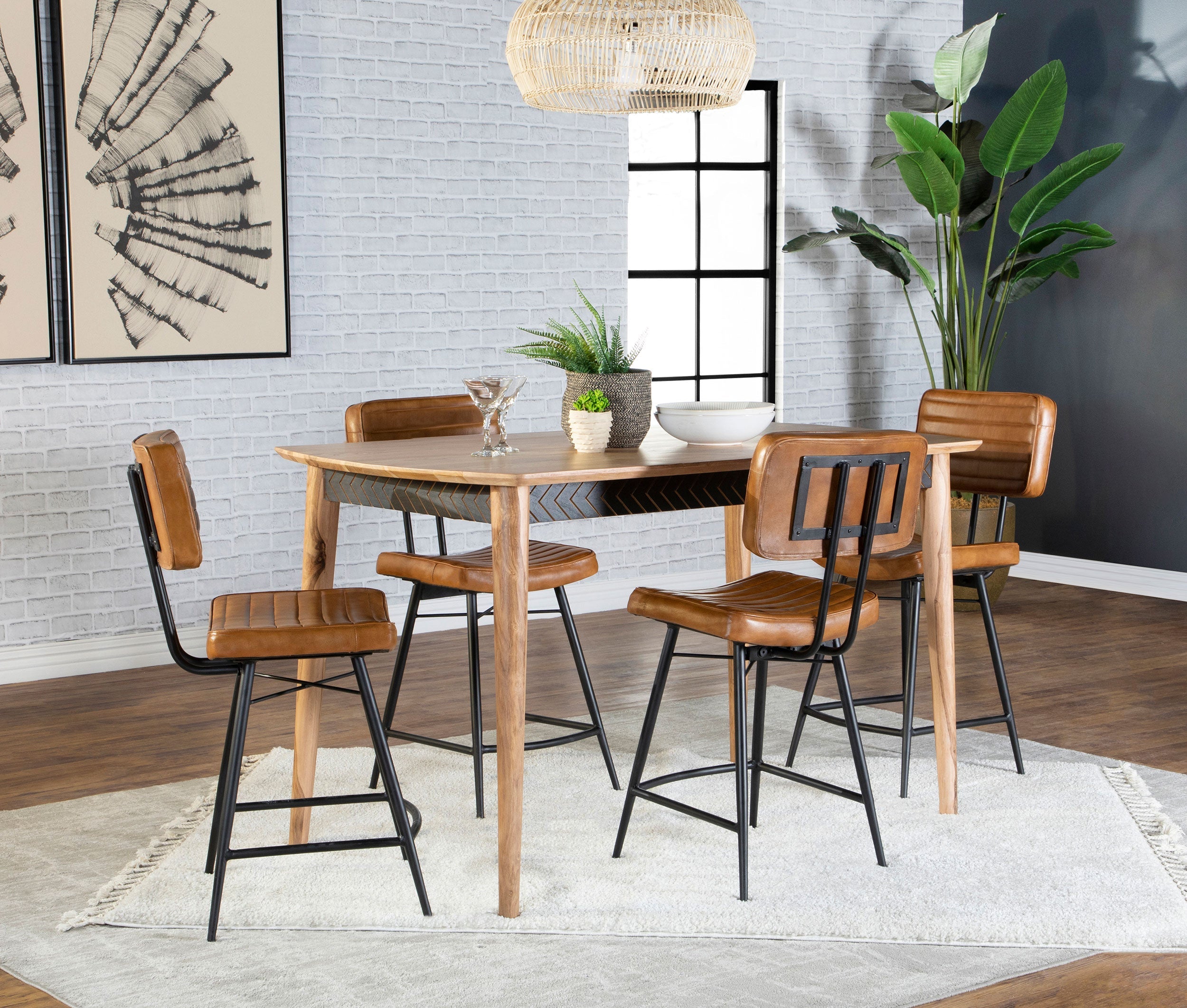 Partridge  Counter Dining Set Sheesham and Camel