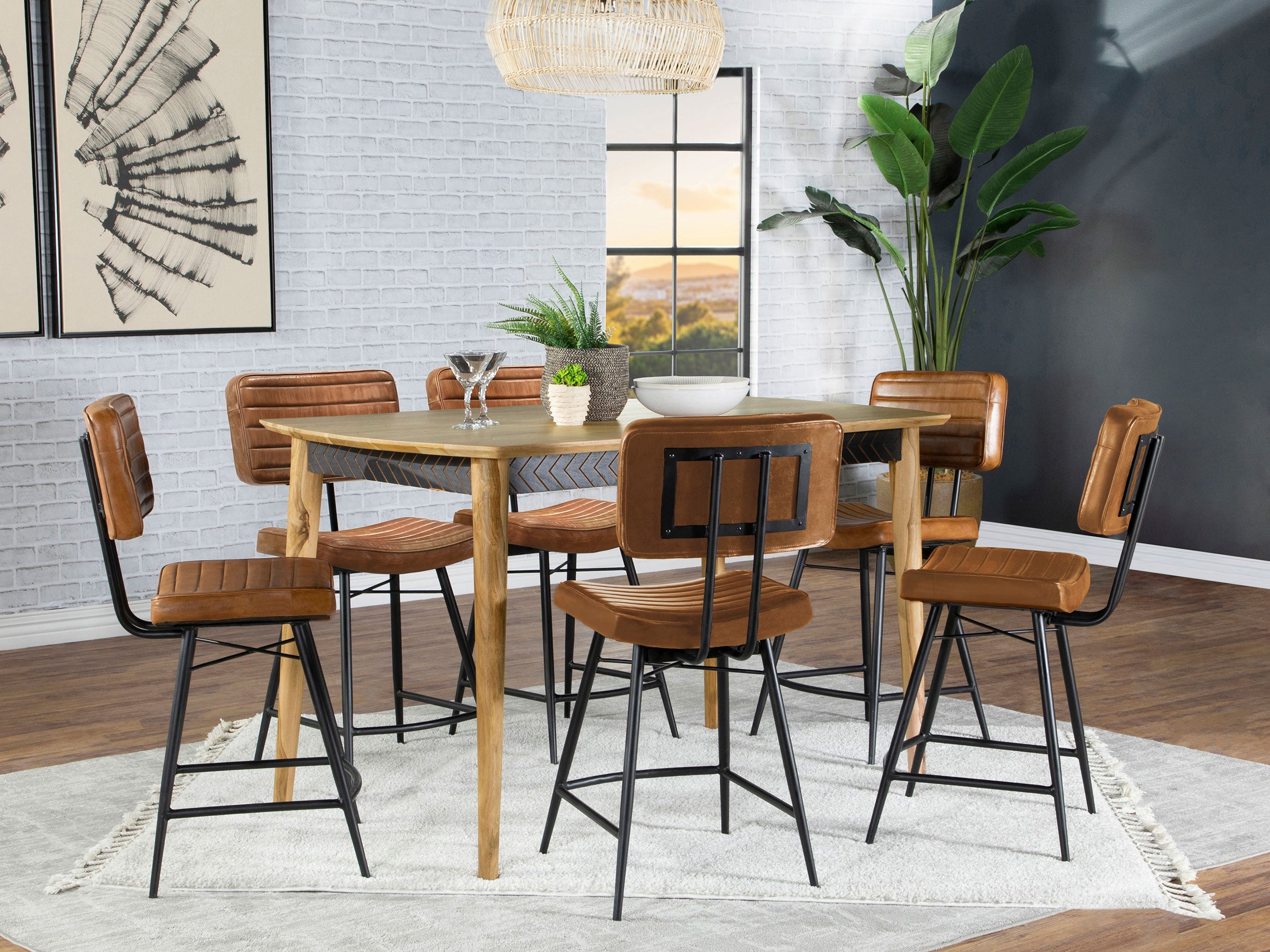 Partridge  Counter Dining Set Sheesham and Camel