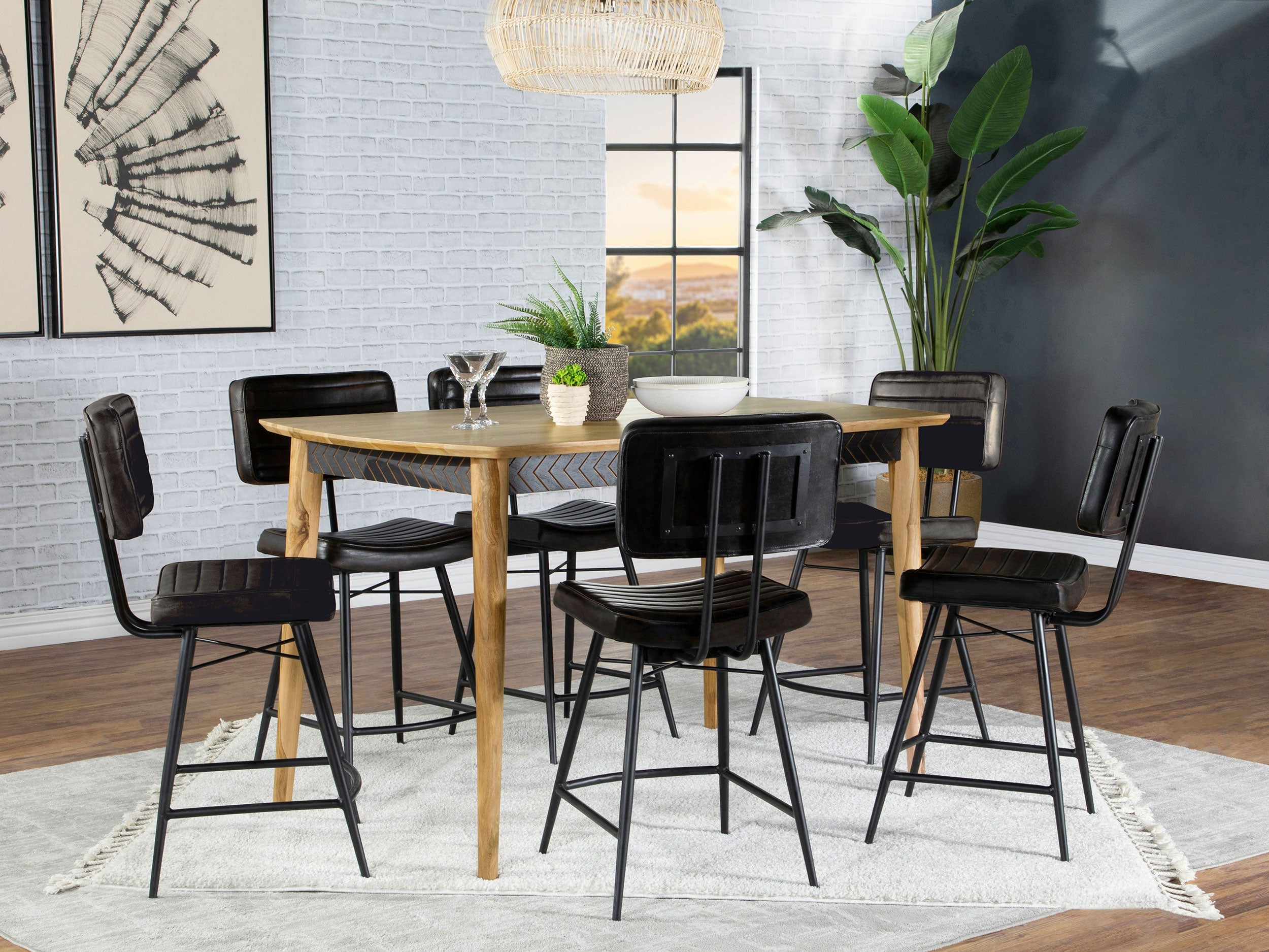 Partridge  Counter Dining Set Sheesham and Camel