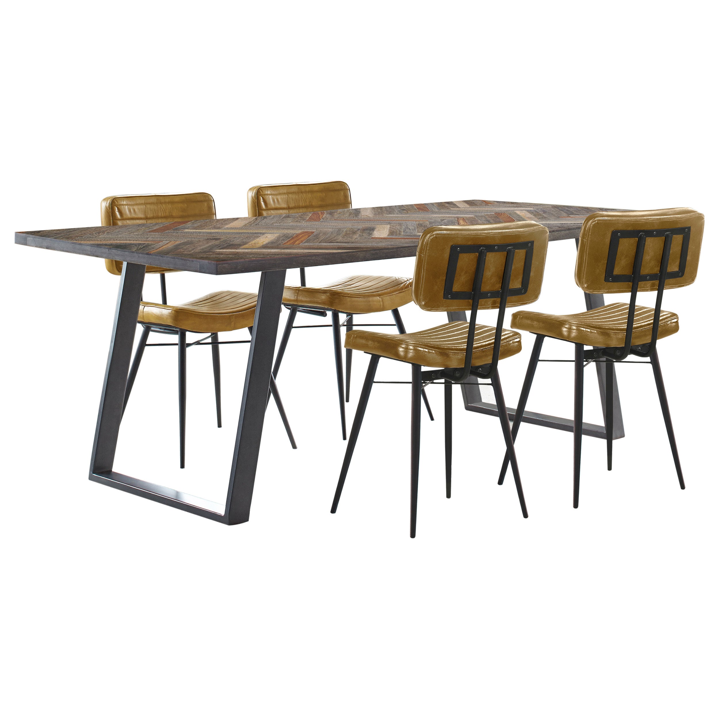 Misty  Rectangular Dining Set Sheesham and Camel