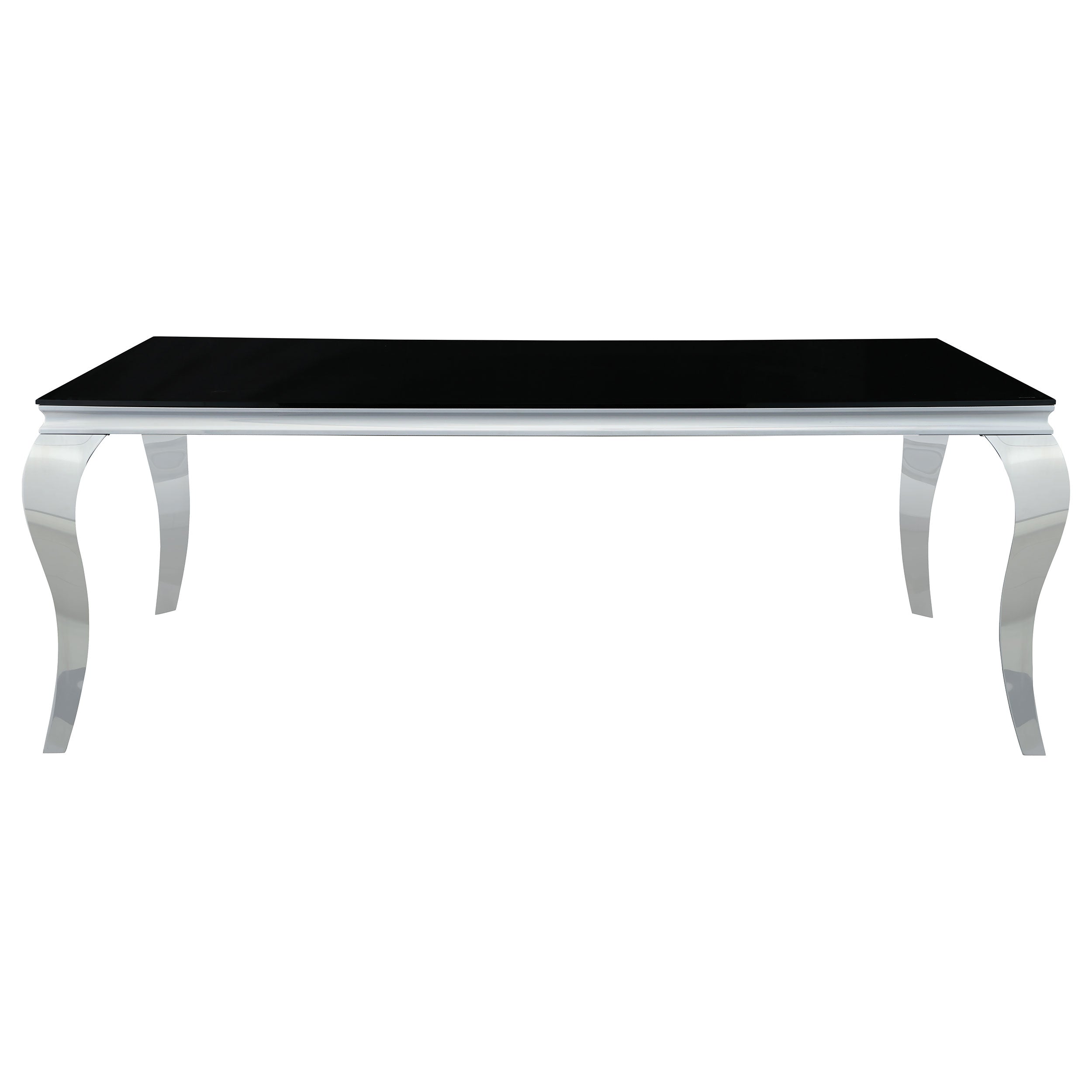 Carone  81-inch Rectangular Black Glass Dining Set Black