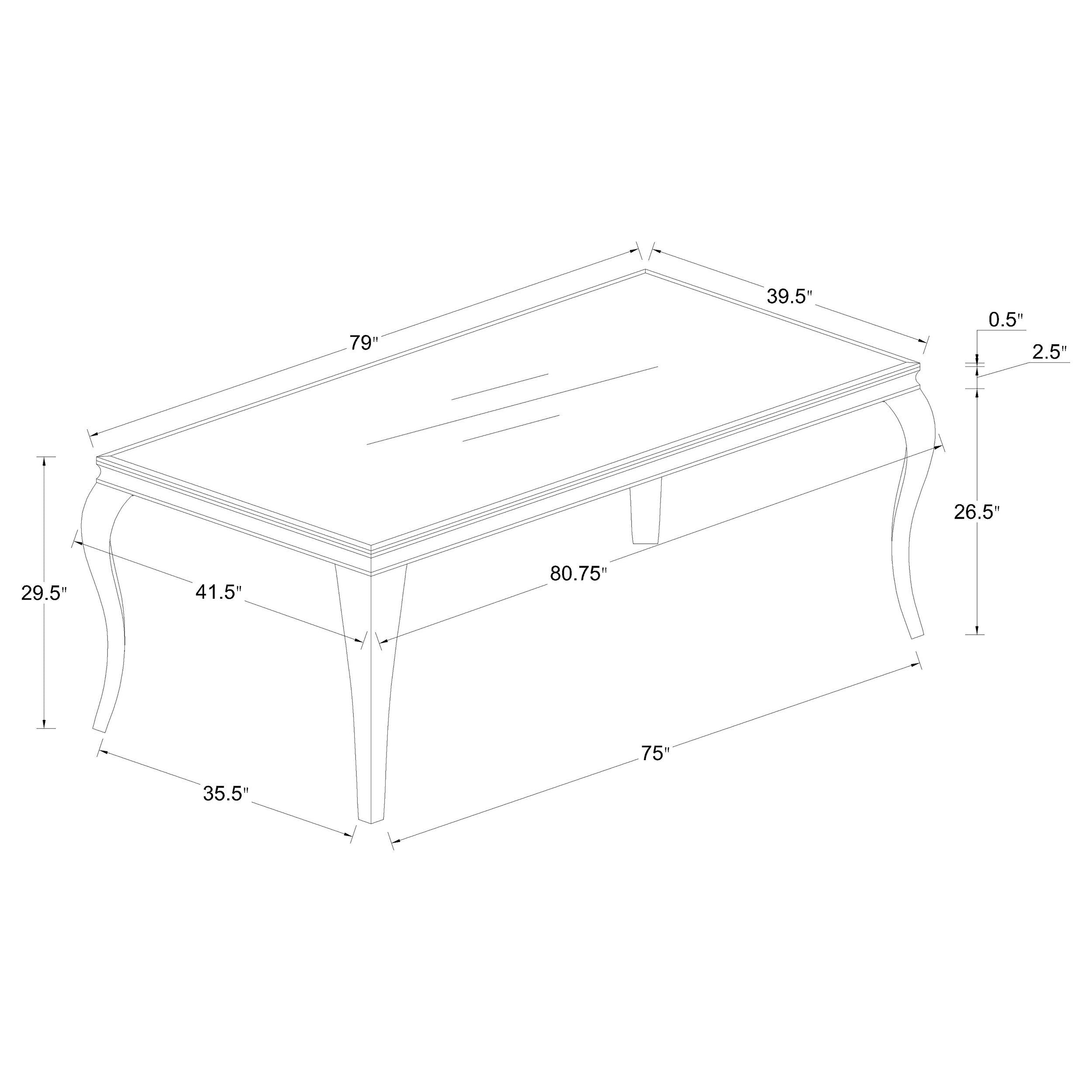 Carone  81-inch Rectangular Black Glass Dining Set Black