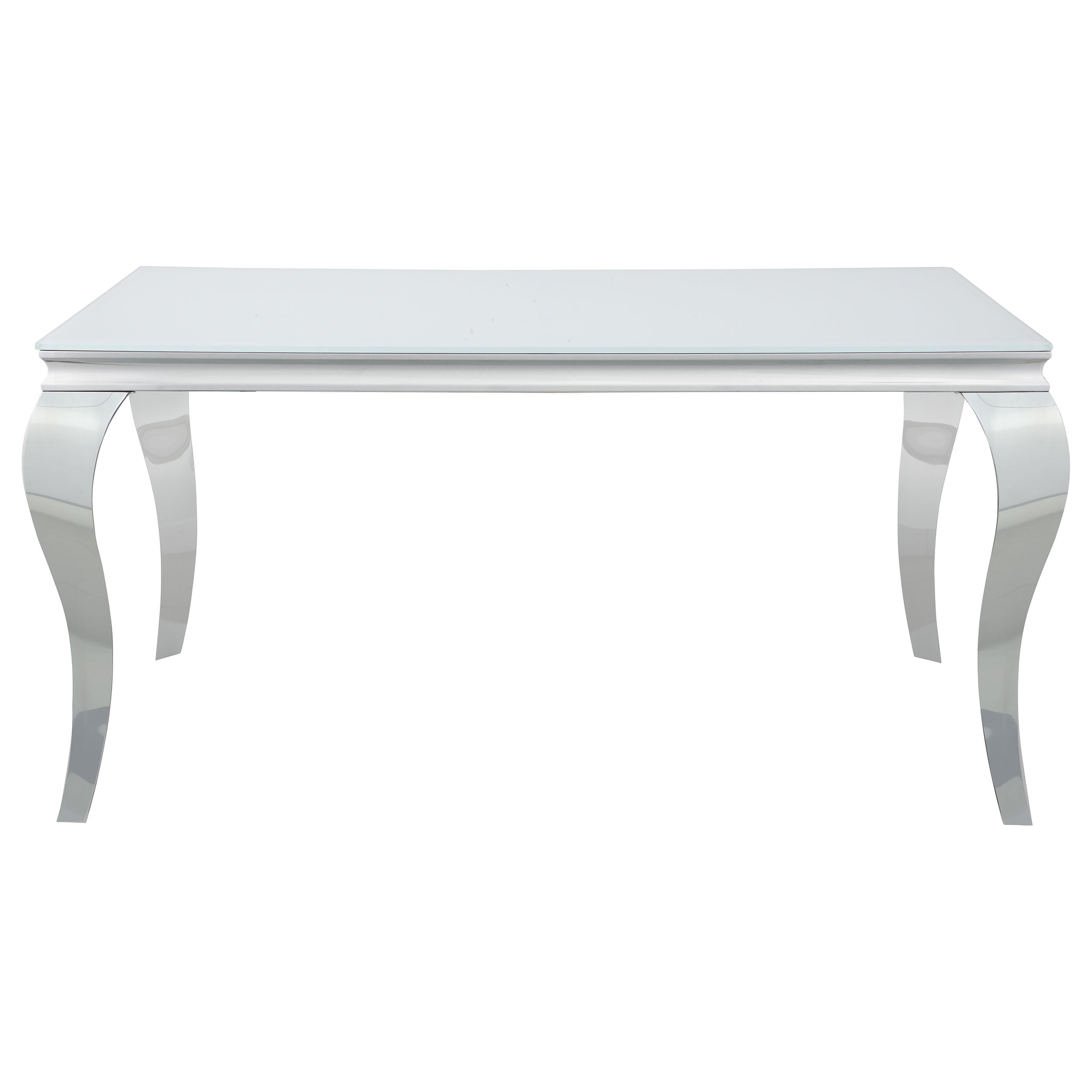 Carone  61-inch Rectangular White Glass Dining Set Black