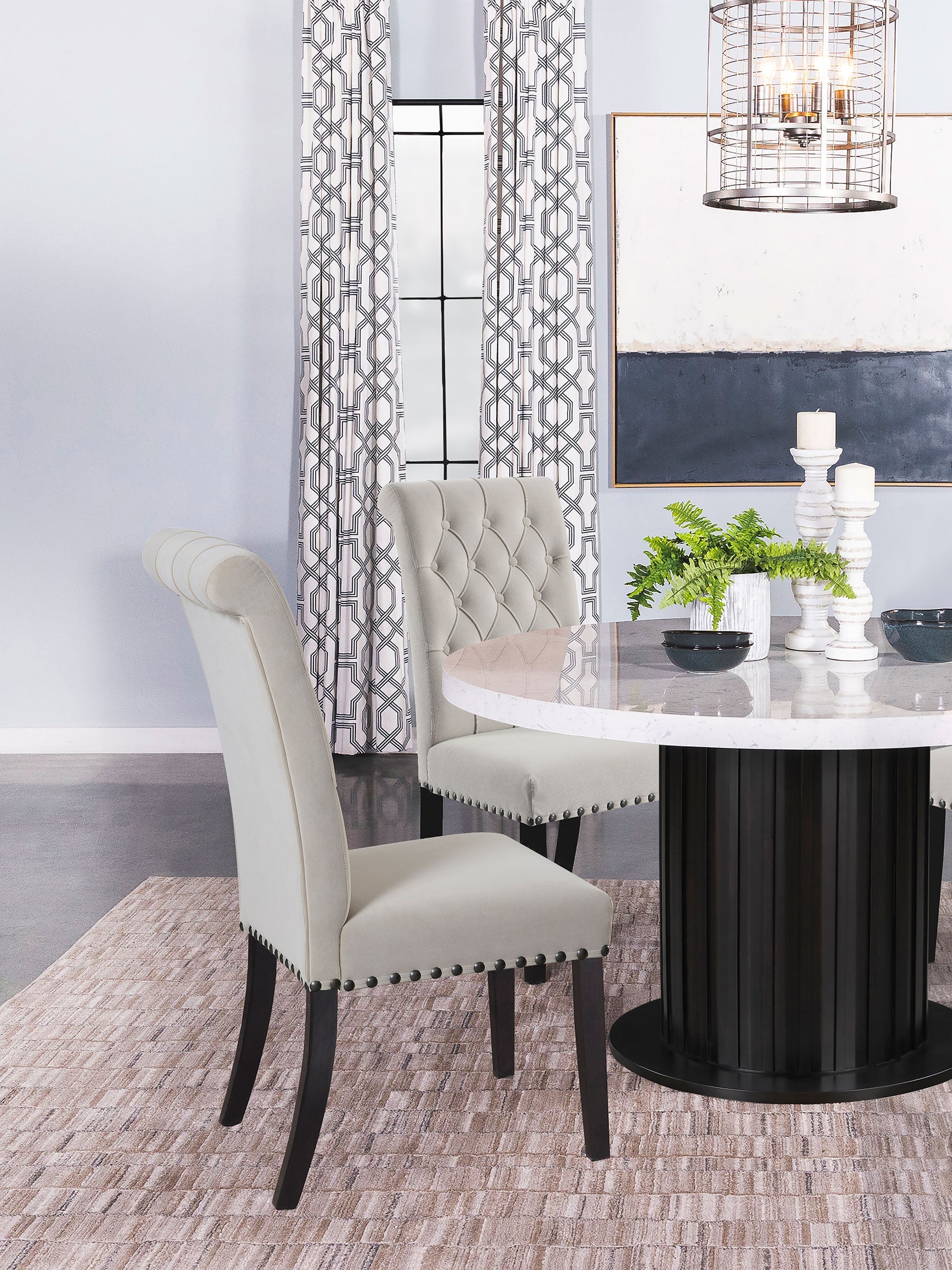 Alana Velvet Upholstered Dining Arm Chair Brown