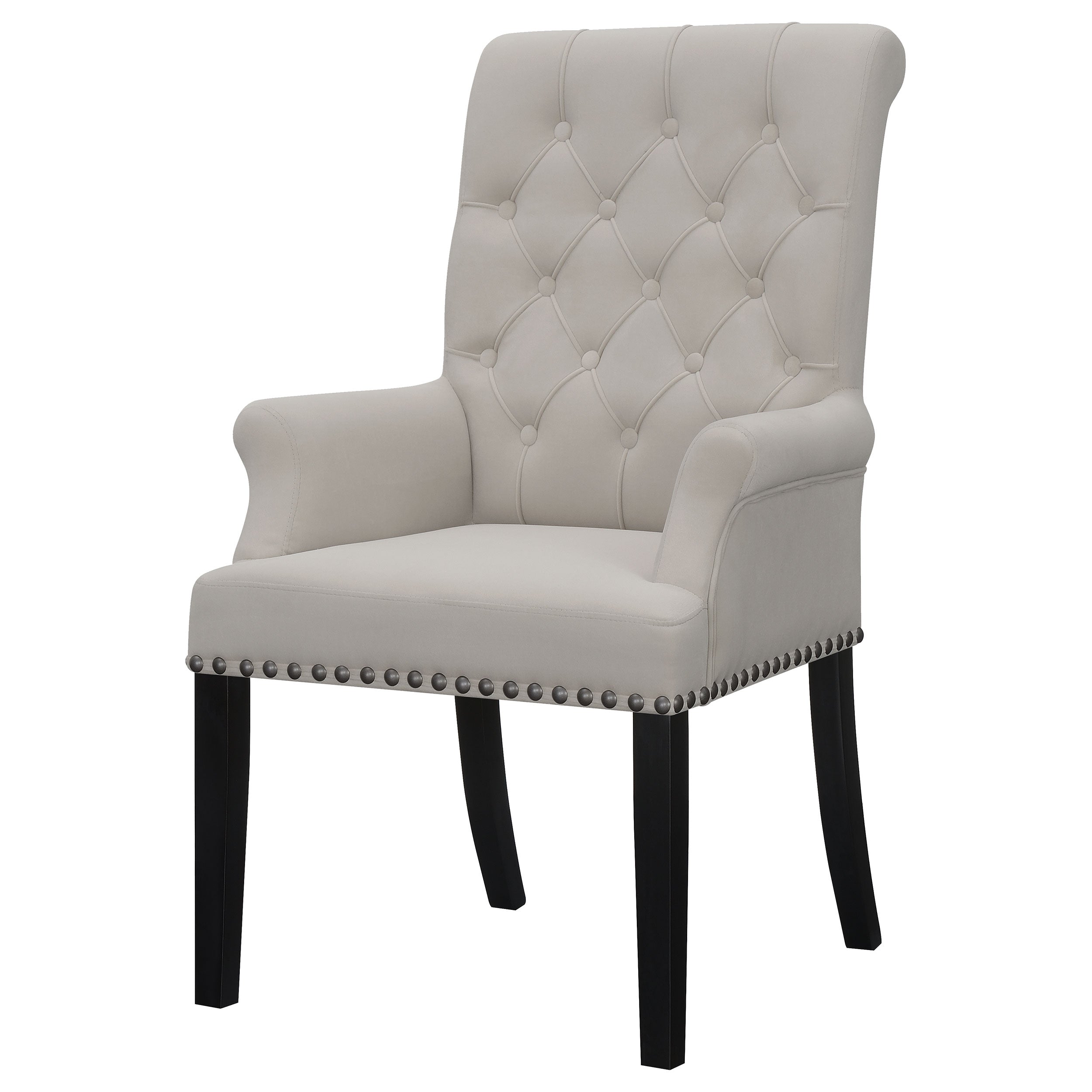 Alana Velvet Upholstered Dining Arm Chair Brown