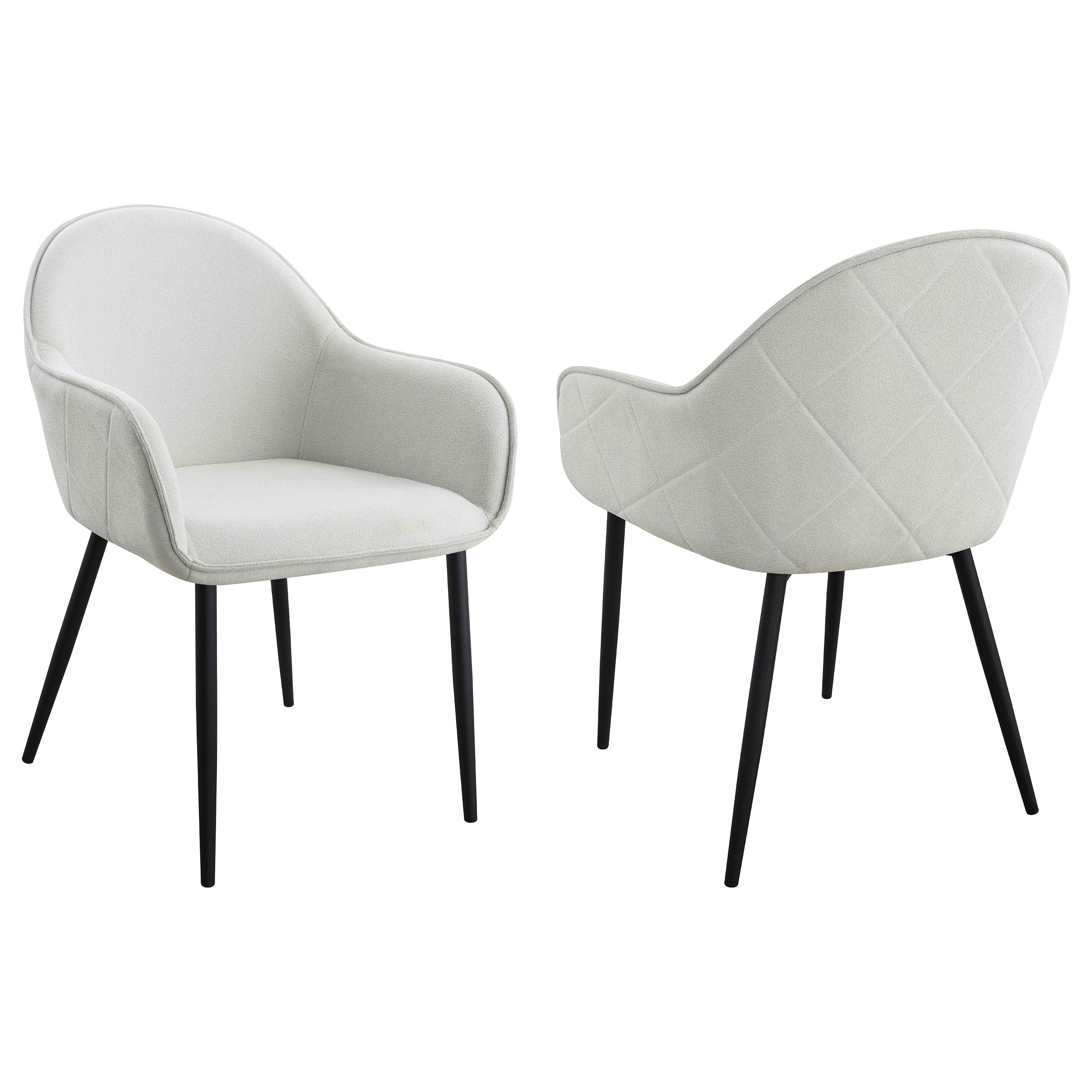 Emma Fabric Upholstered Dining Arm Chair Charcoal (Set of 2)