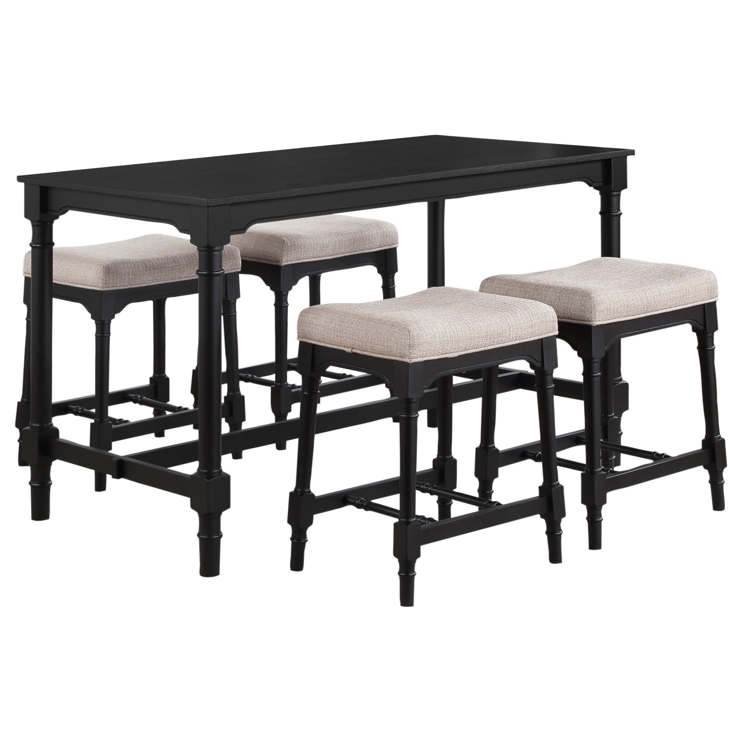Martina  Rectangular Counter Height Dining Set Black