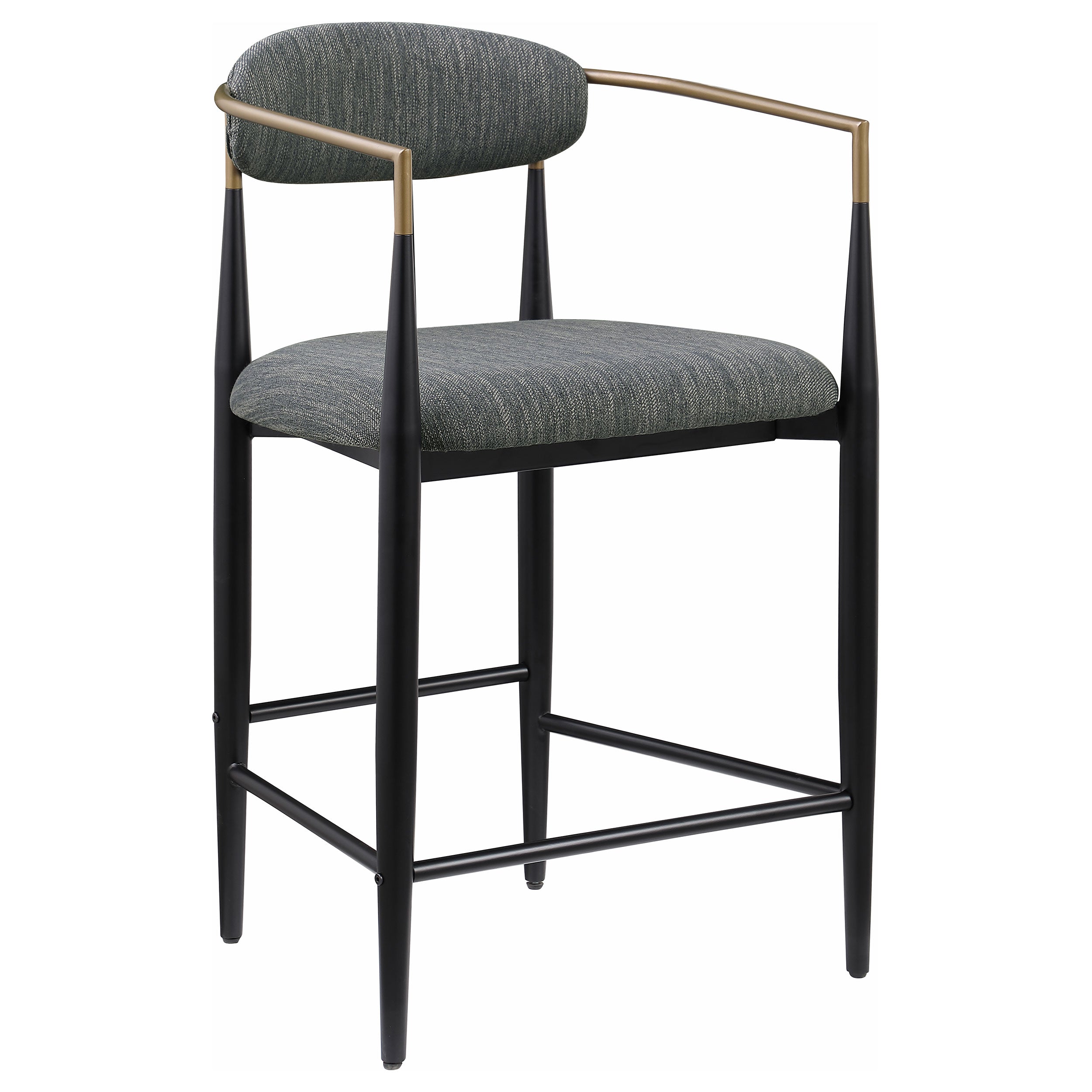 Tina Fabric Upholstered Bar Chair Dark Grey (Set of 2)