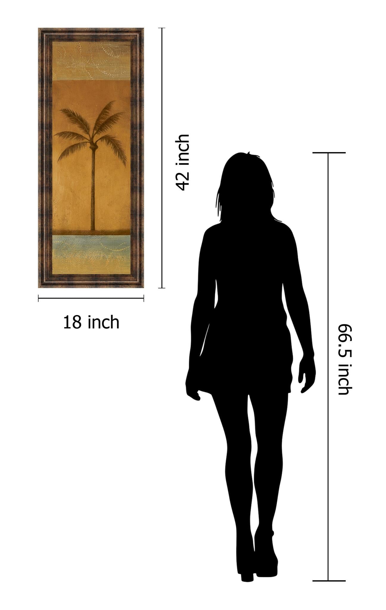 Golden Palm I By Jordan Grey 18X42 Framed Print