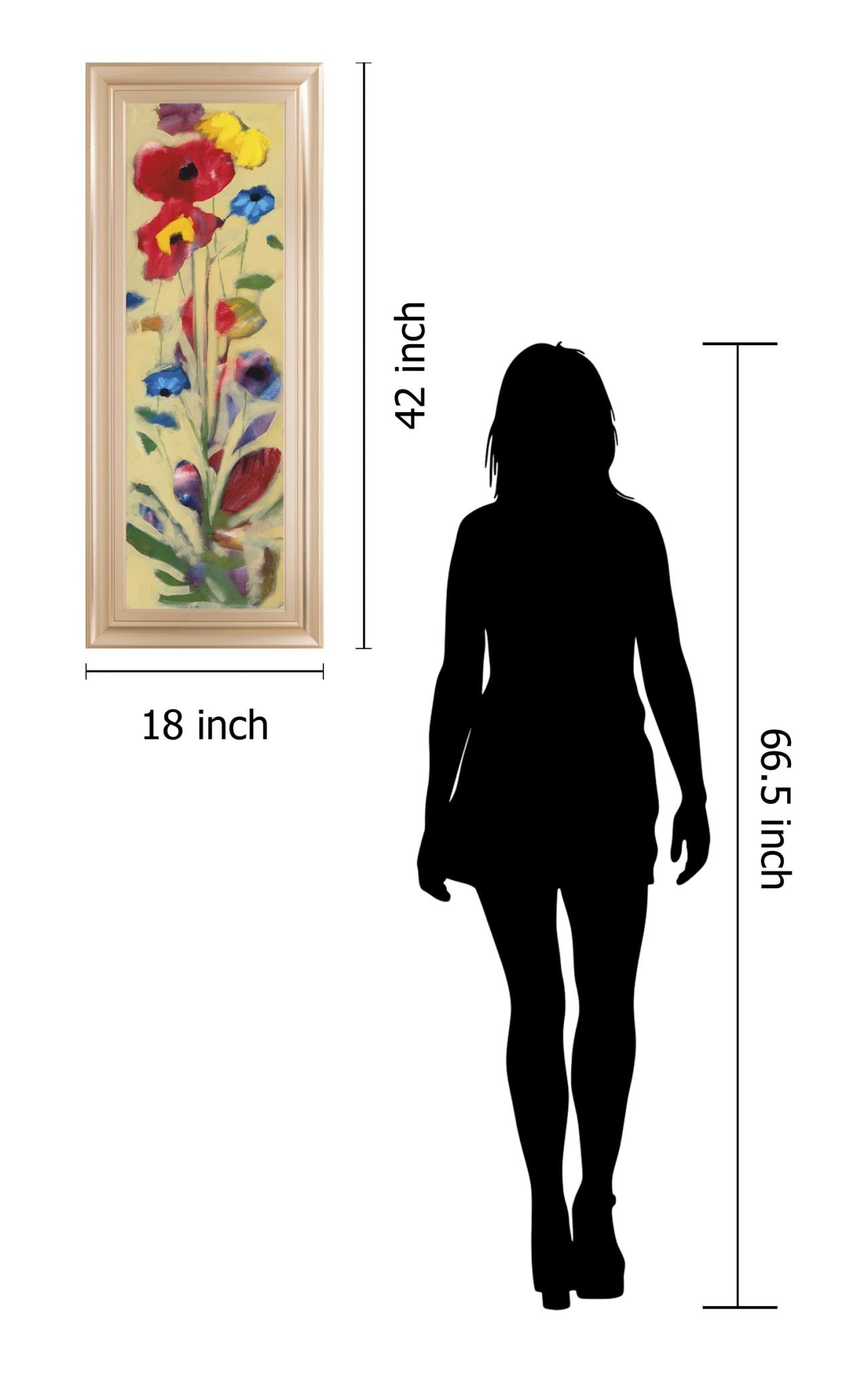 Wildflower I By Jennifer Zybala 18X42 Framed Print