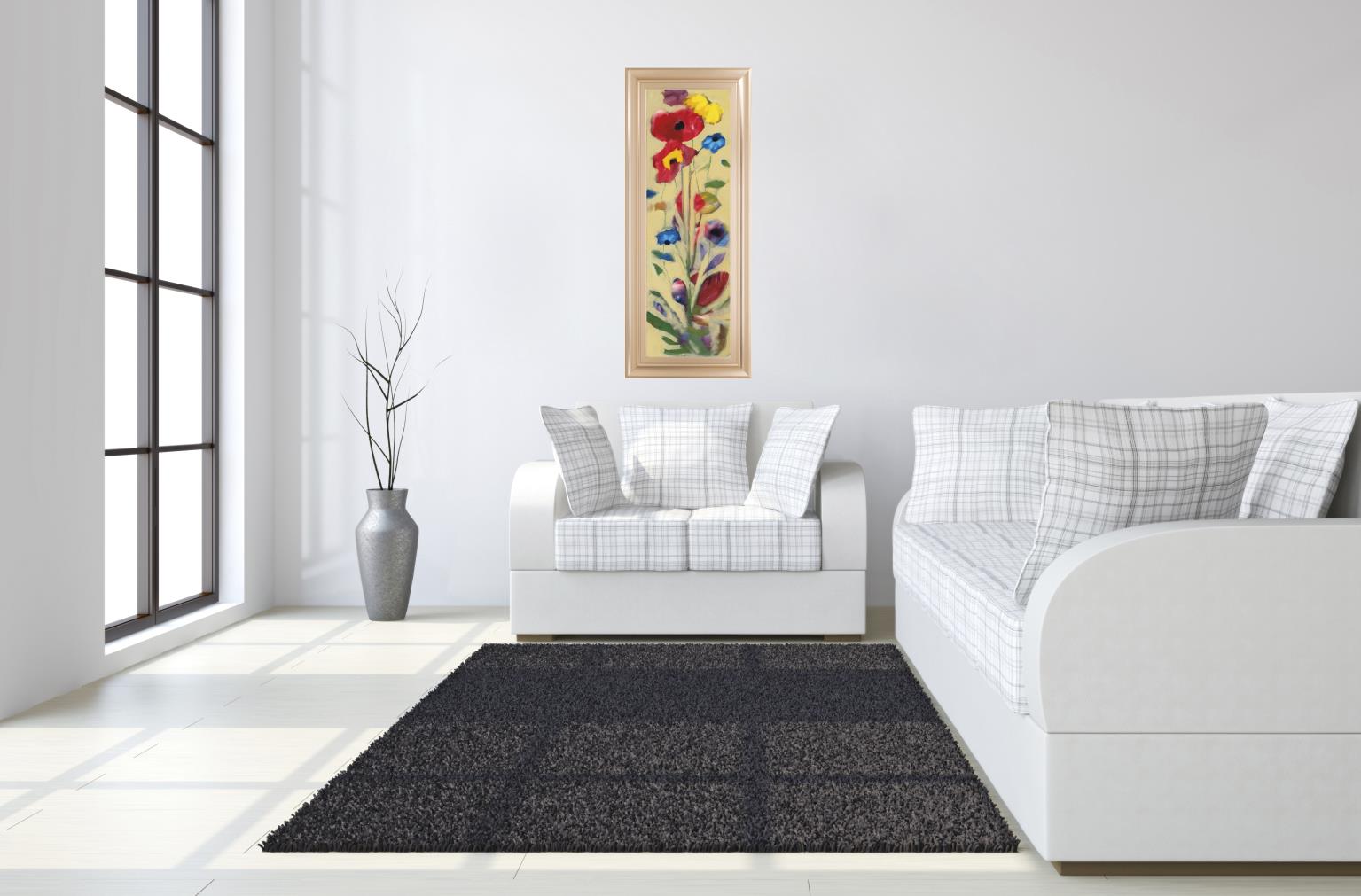 Wildflower I By Jennifer Zybala 18X42 Framed Print
