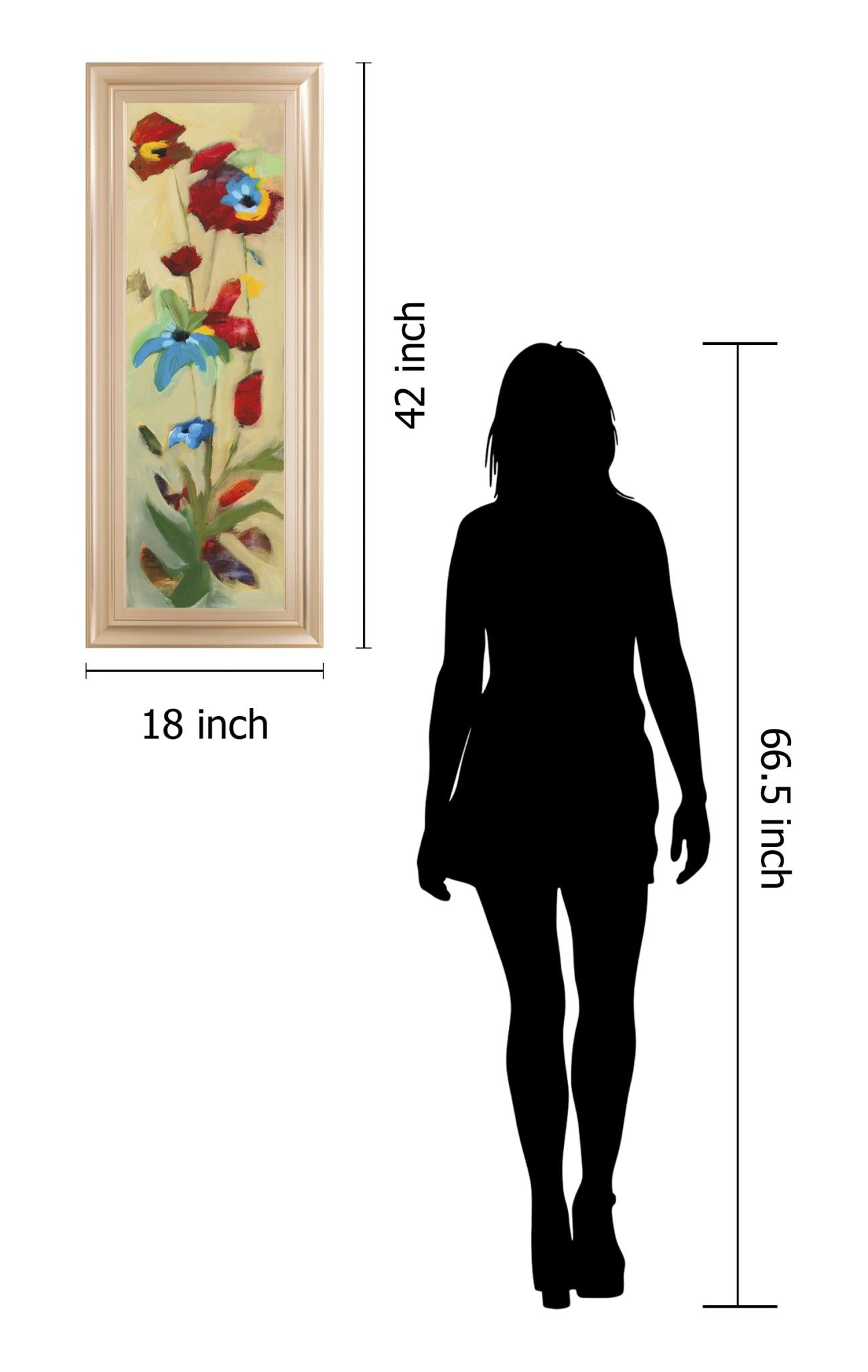 Wildflower Ii By Jennifer Zybala 18X42 Framed Print