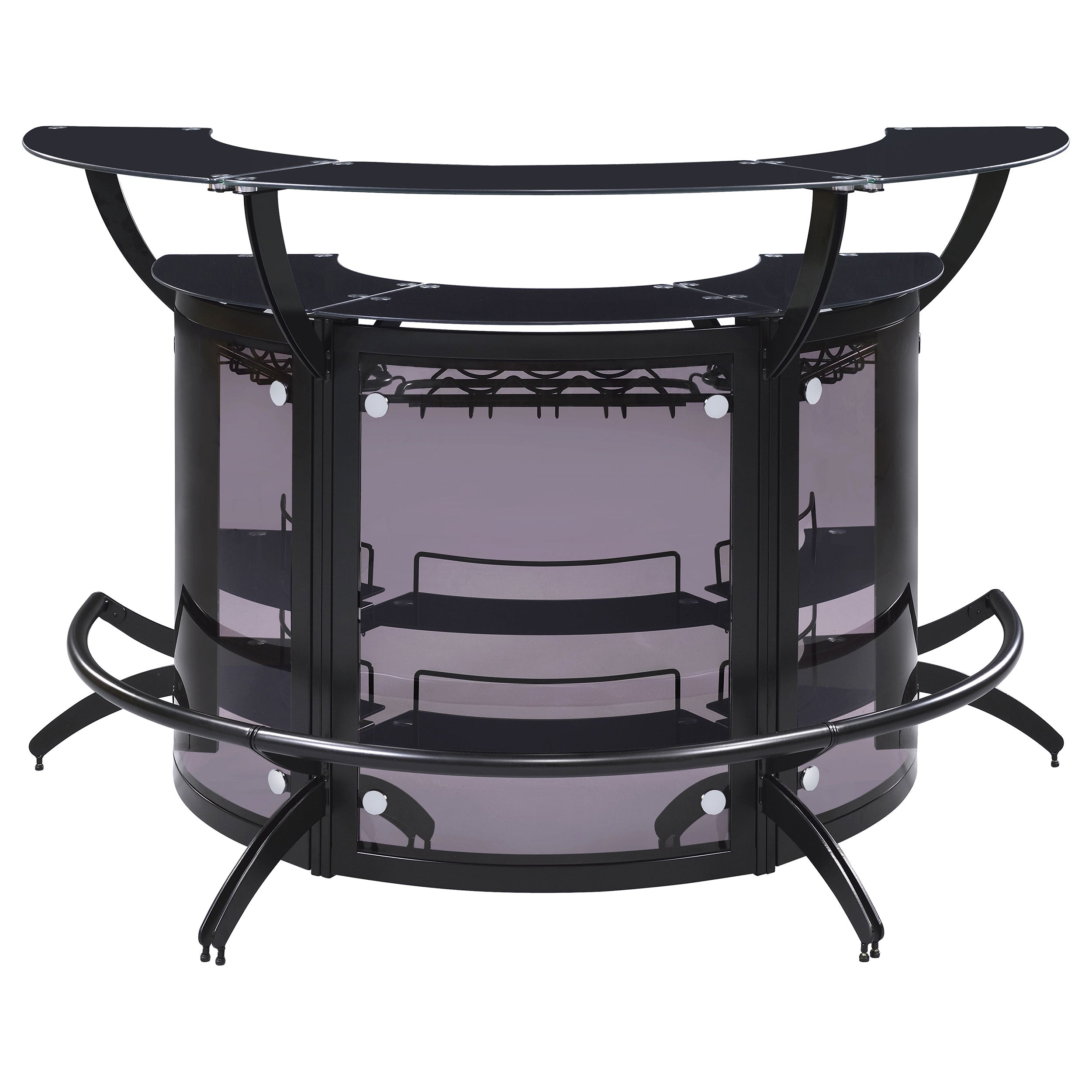 Dallas  Curved Freestanding Home Bar Cabinet Black