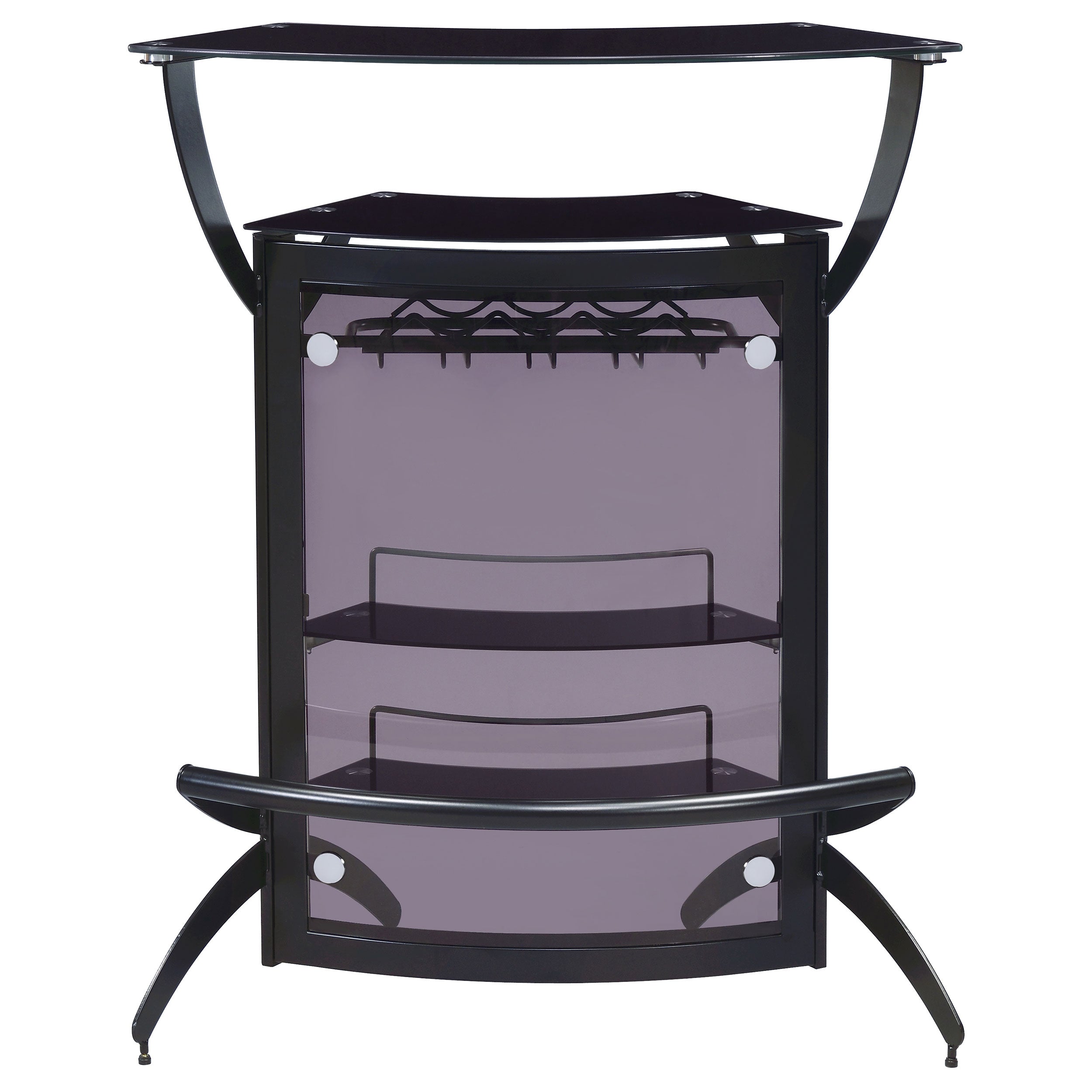 Dallas  Curved Freestanding Home Bar Cabinet Black