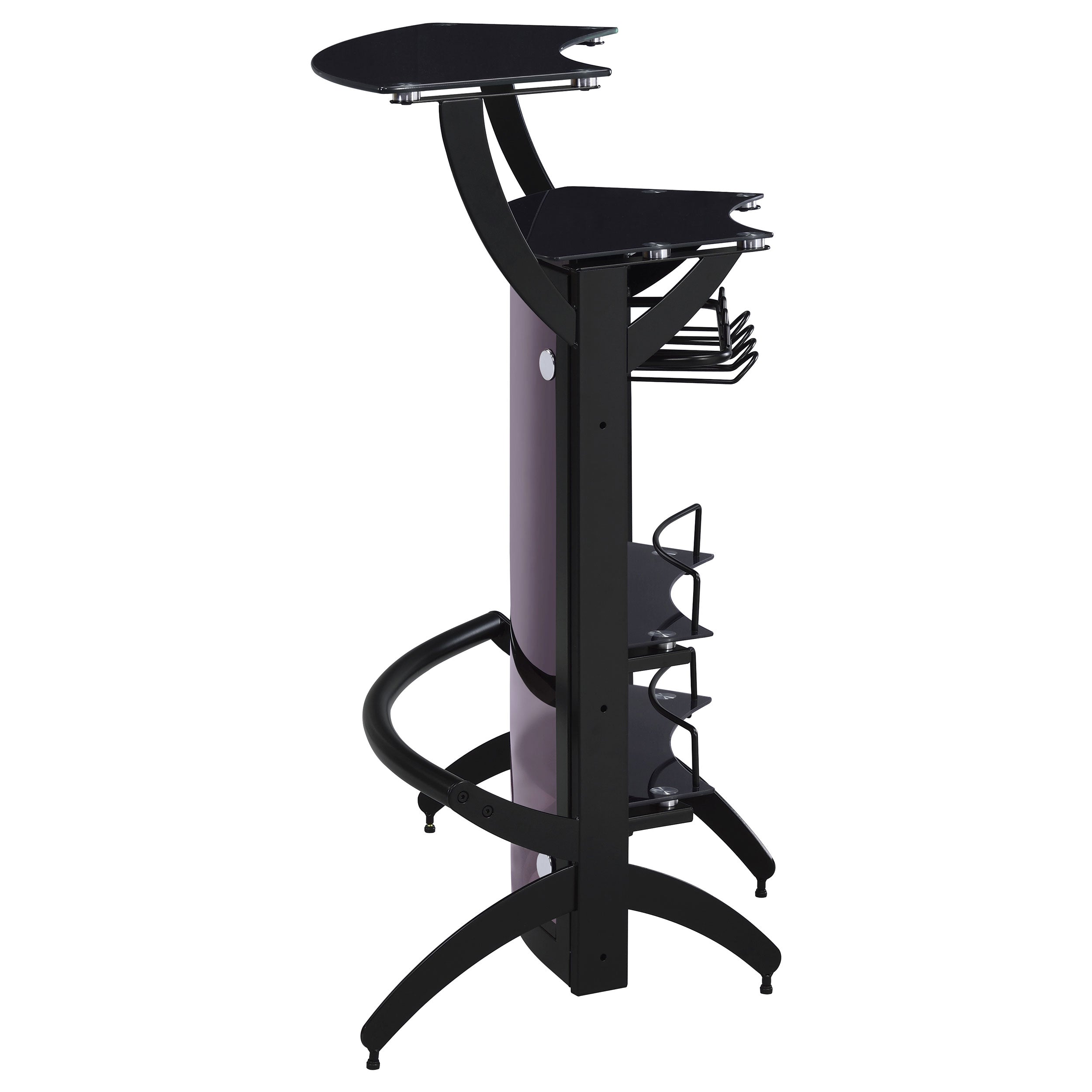 Dallas  Curved Freestanding Home Bar Cabinet Black