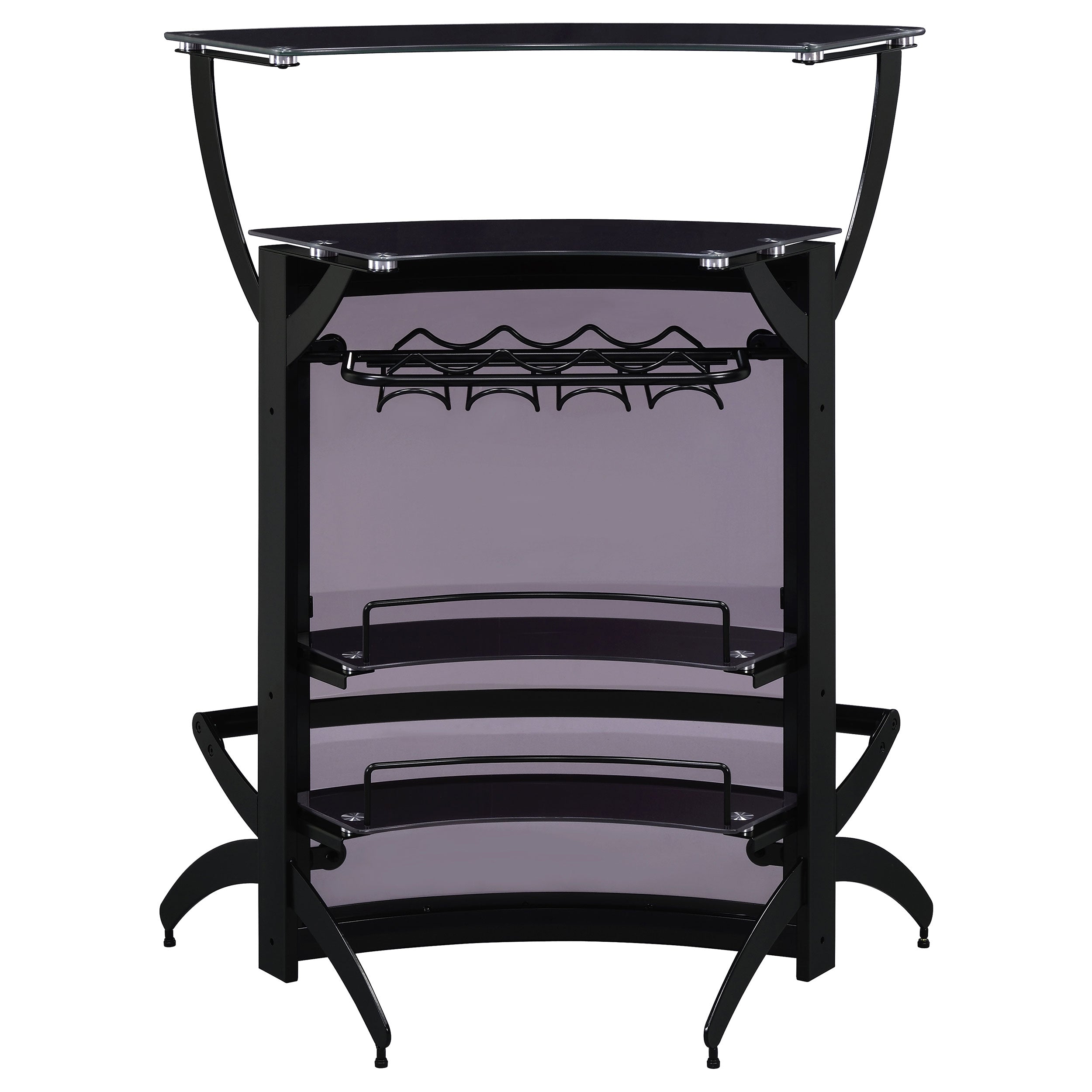 Dallas  Curved Freestanding Home Bar Cabinet Black