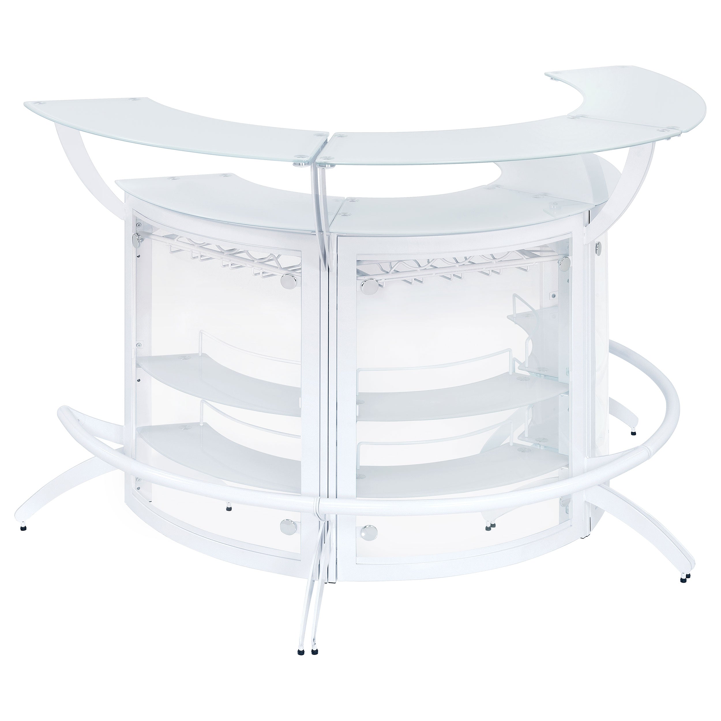 Dallas  Curved Freestanding Home Bar Cabinet Black
