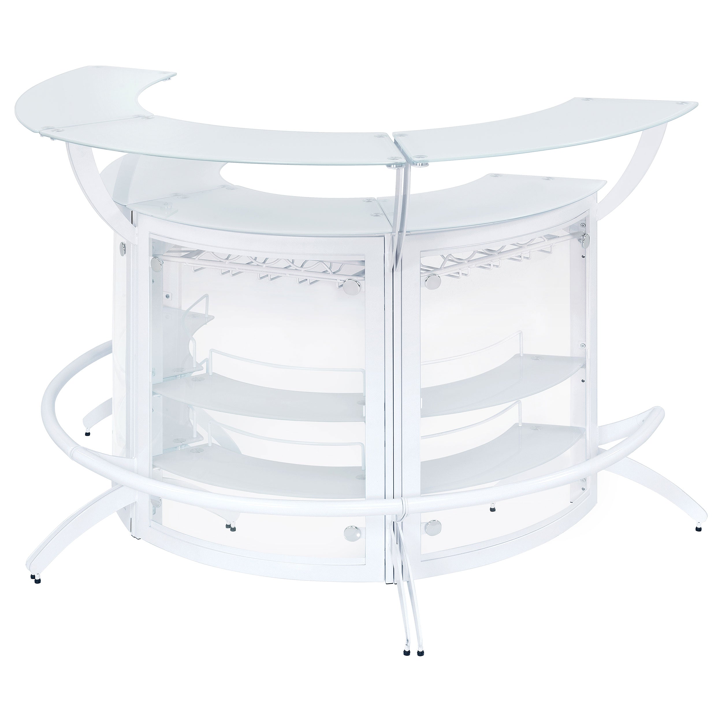 Dallas  Curved Freestanding Home Bar Cabinet Black