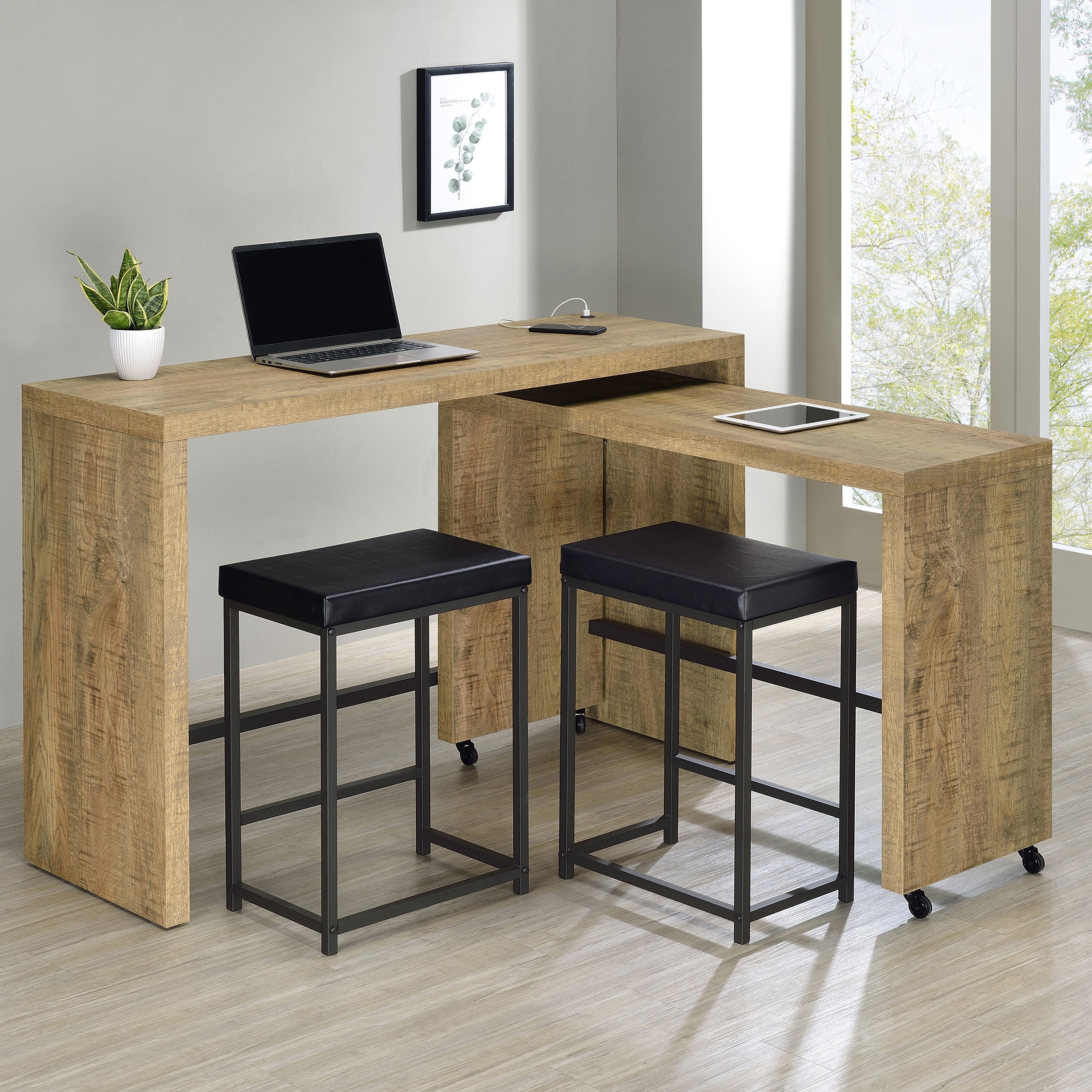 Davista  Counter Height Table Set Mango Brown