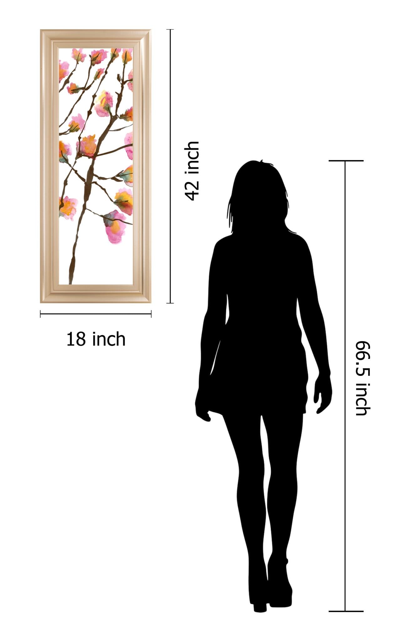 Inky Blossoms Ii By Deborah Velasquez 18X42 Framed Print