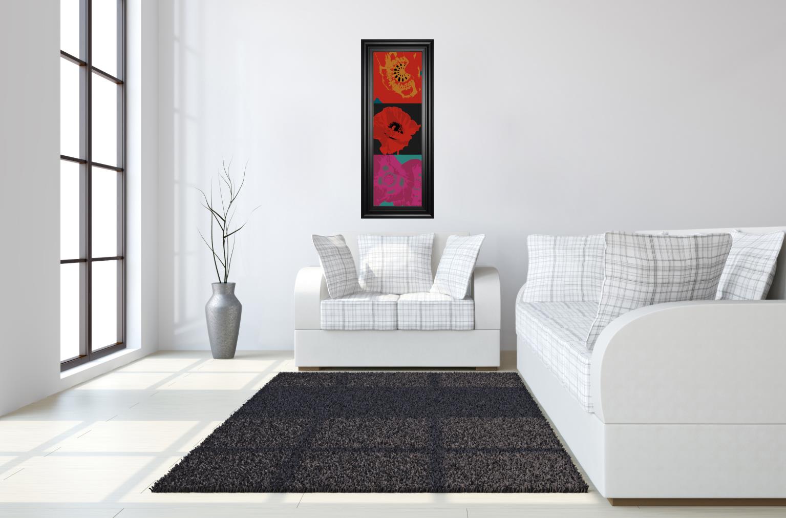 Pop Poppies By Li-Legger, D 18X42 Framed Print