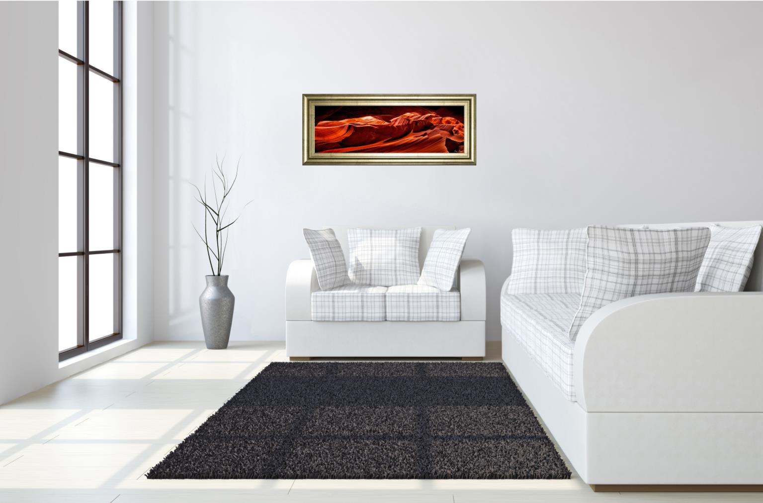 Sun Shining Through Canyon Viii By David Drost 18X42 Framed Print