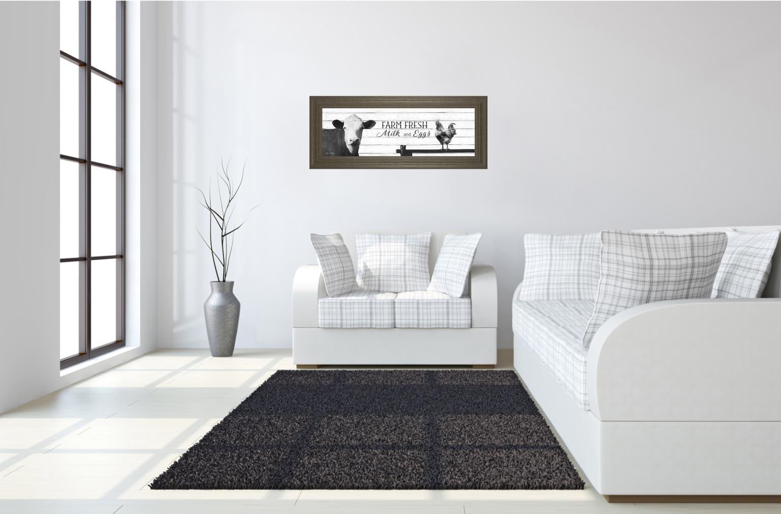 Farm Fresh Milk And Eggs By Lori Deiter 18X42 Framed Print