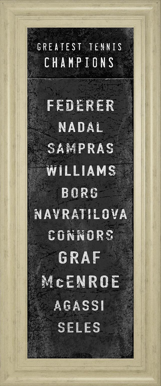 The Greatest Tennis Champions By  The Vintage Collection 18X42 Framed Print